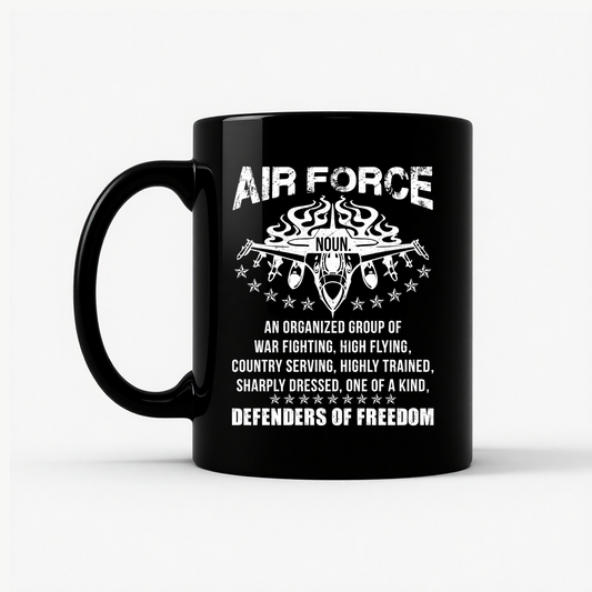 Air Force Noun : Freedom Defenders Mug in Black