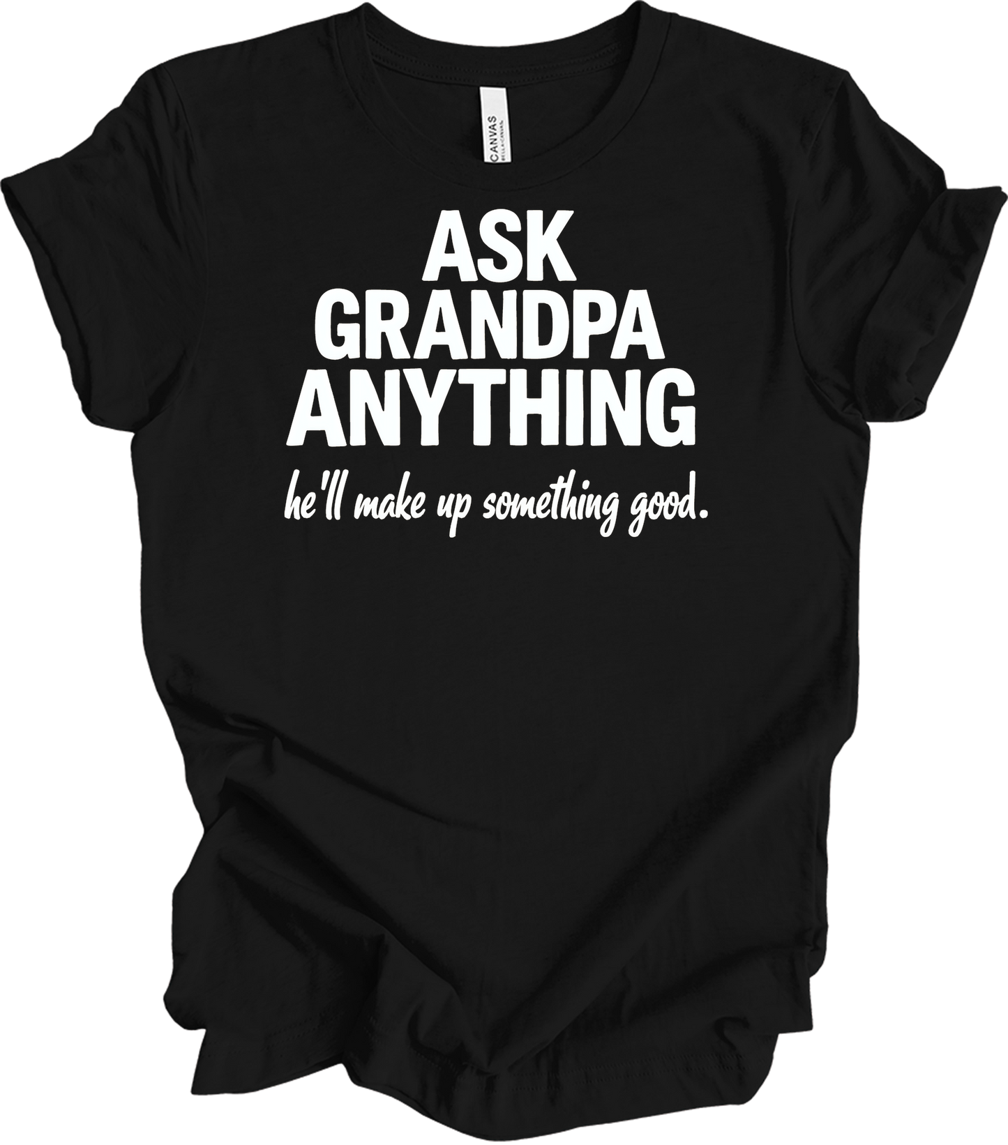 Ask Grandpa Anything T-Shirt in Black