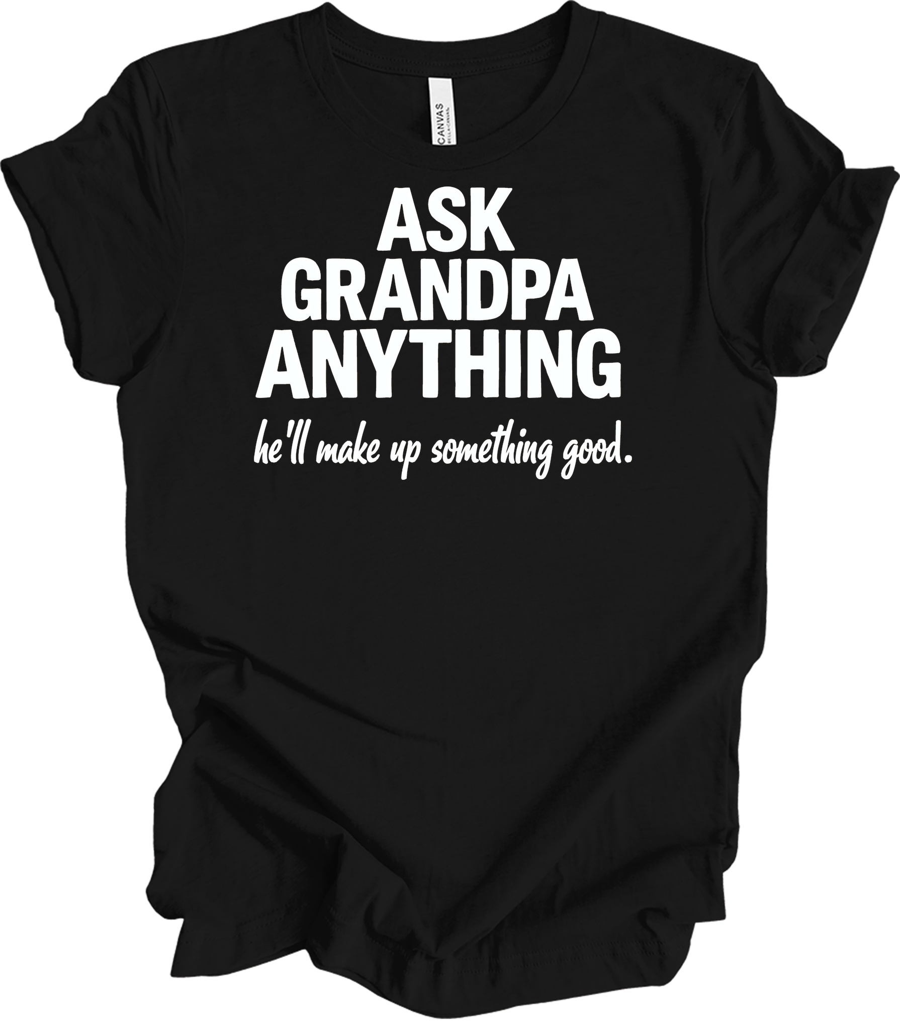 Ask Grandpa Anything T-Shirt in Black
