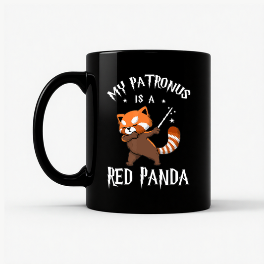 My Patronus Red Panda Mug in Black