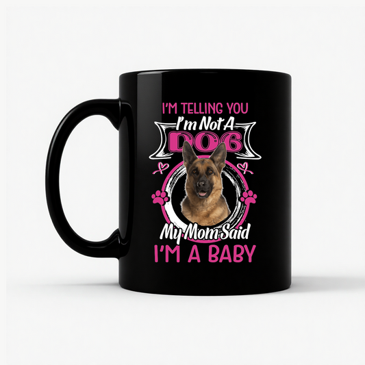 German Shepherd Dog Mom Mug in Black