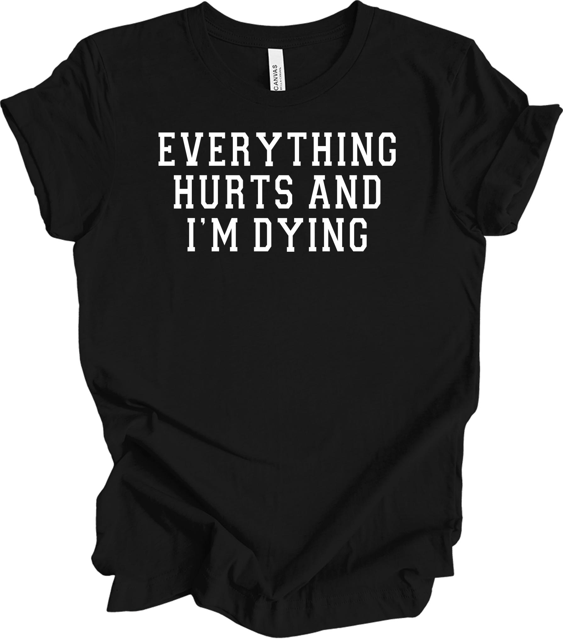Everything Hurts I'm Dying - Funny Gym Workou T-Shirt in Black