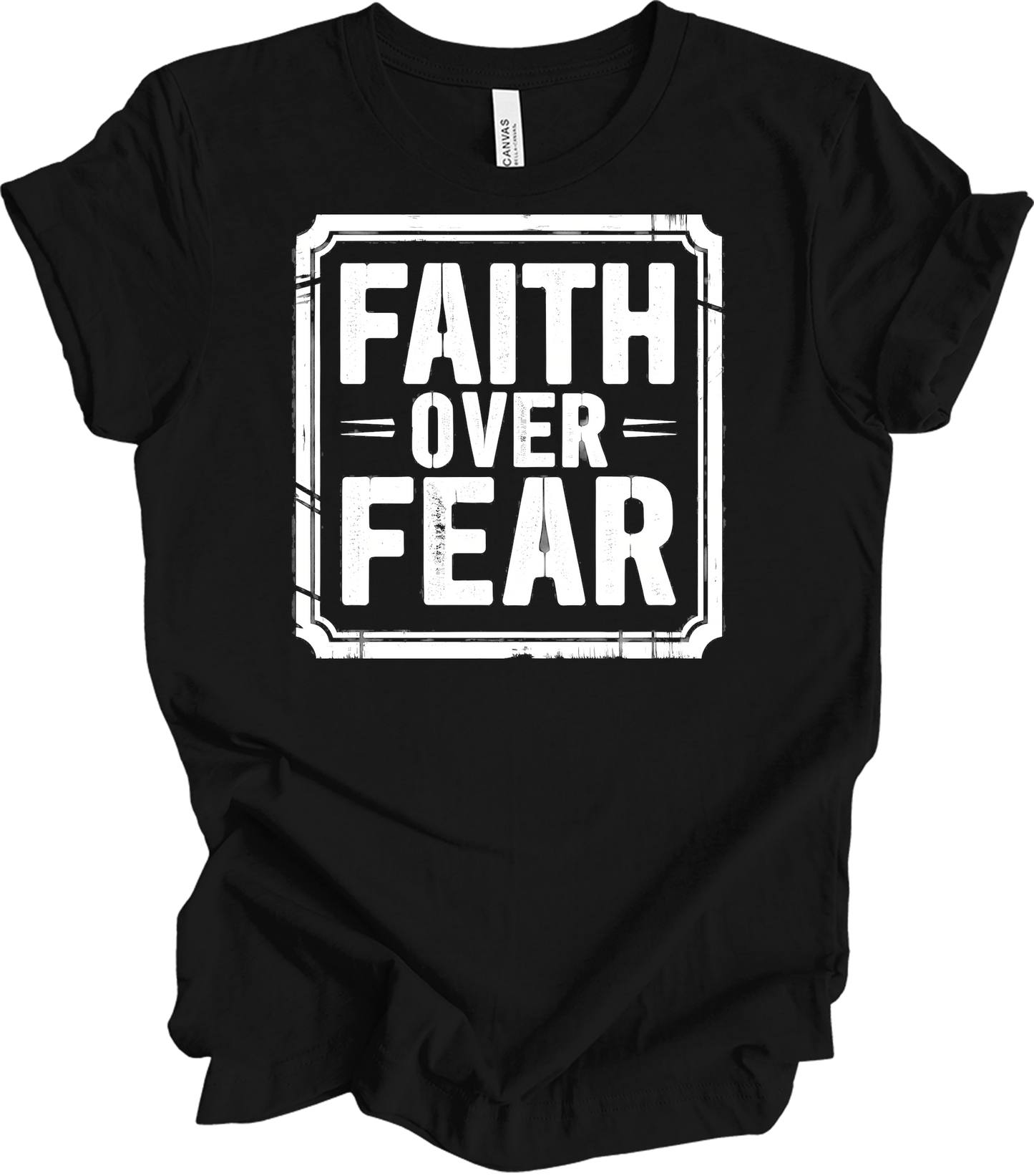 Faith Over Fear Inspirational T-Shirt in Black