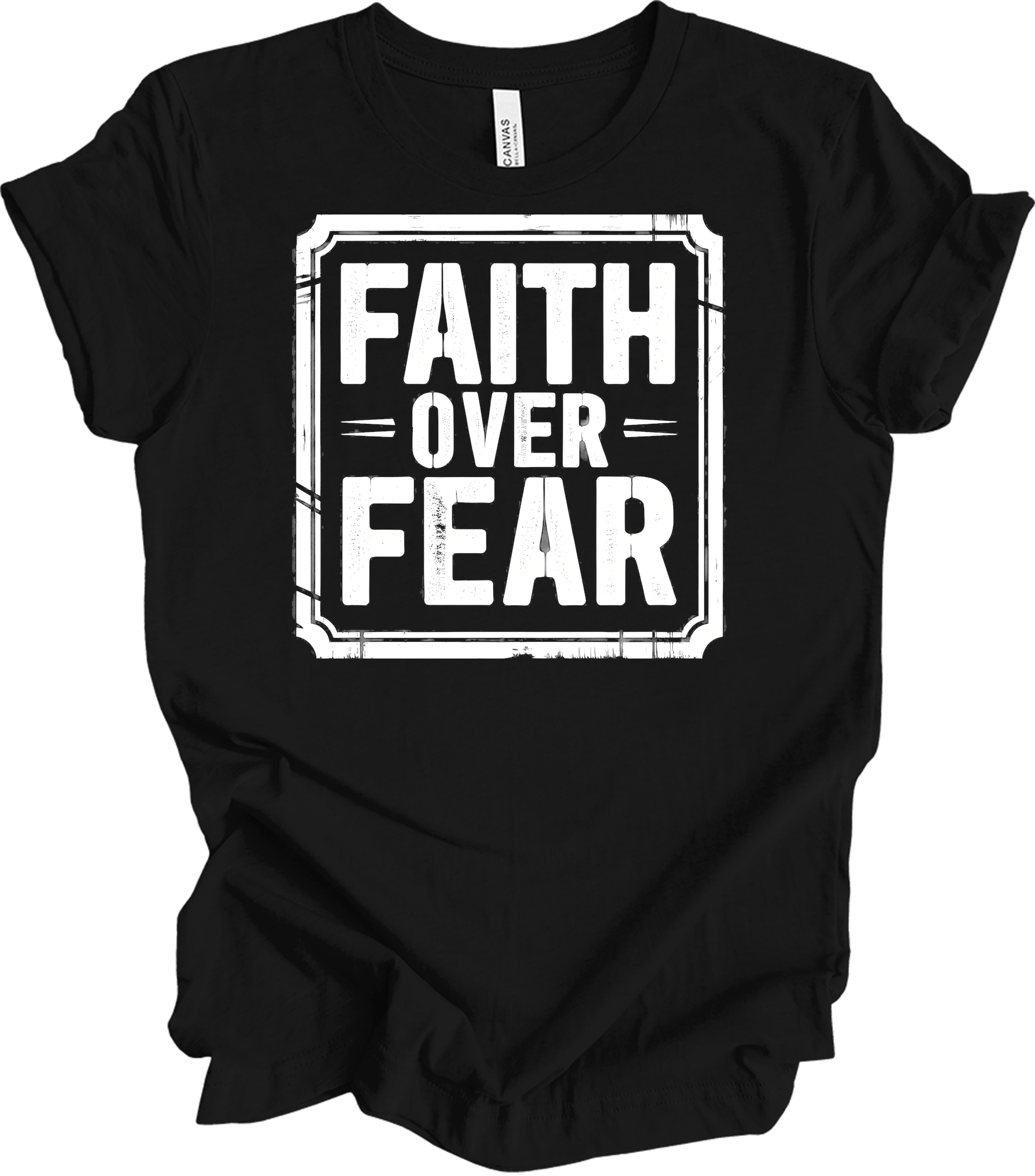 Faith Over Fear Inspirational T-Shirt in Black