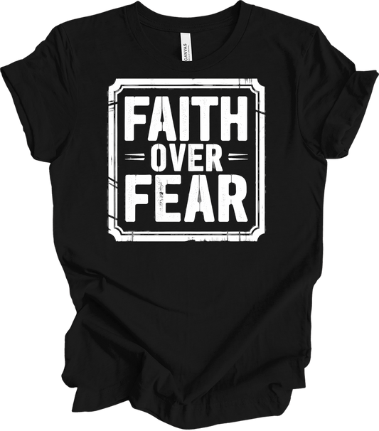 Faith Over Fear Inspirational T-Shirt in Black