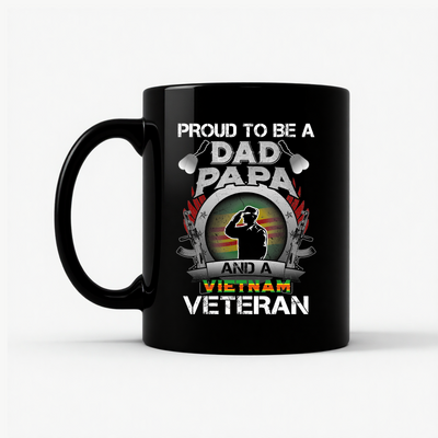 Vietnam Veteran Dad Papa Patriotic Military Mug