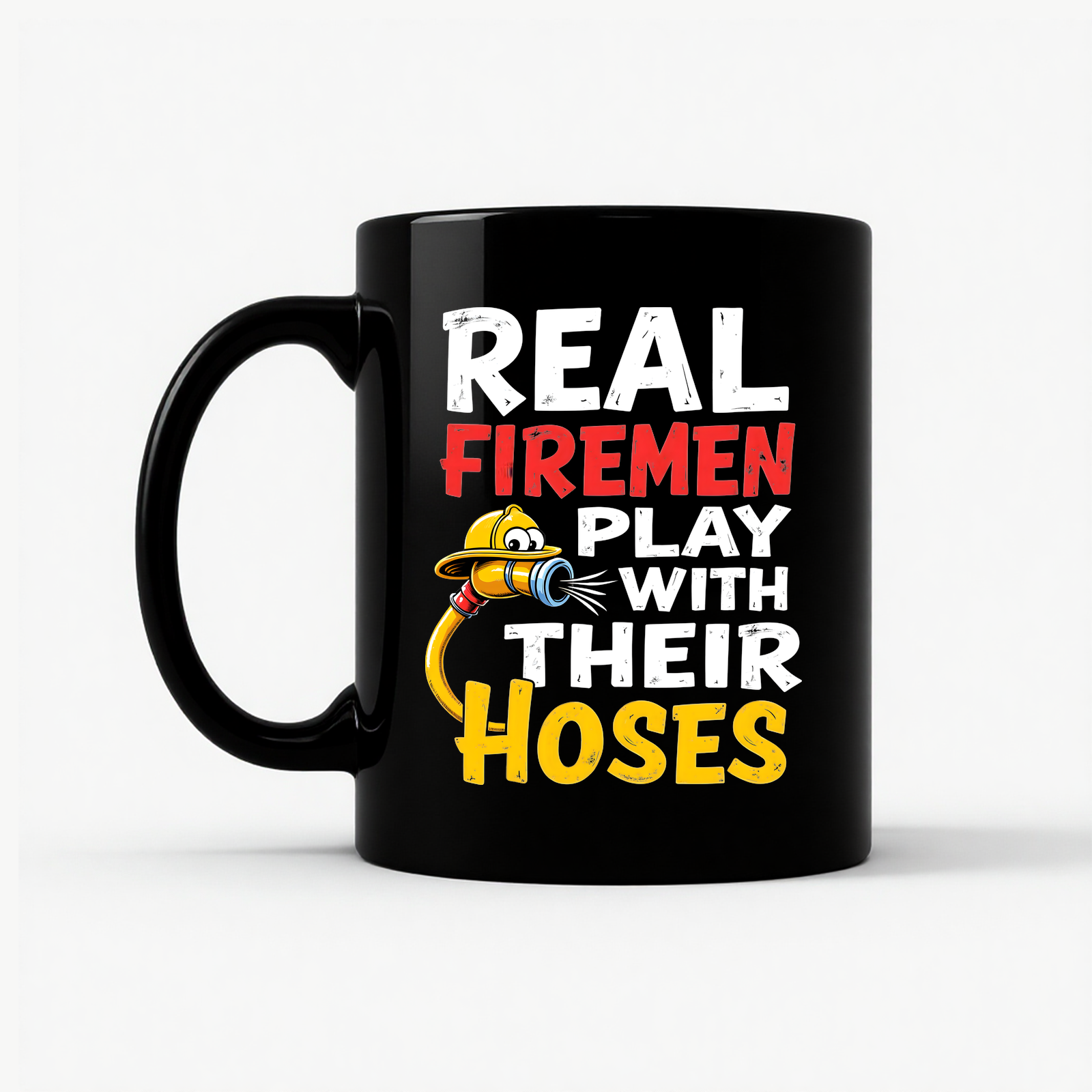 Funny Firefighter : Real Firemen Mug in Black