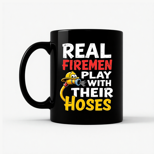Funny Firefighter : Real Firemen Mug in Black