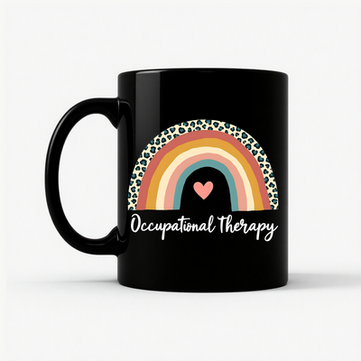 Leopard Rainbow OT Gift Mug in Black