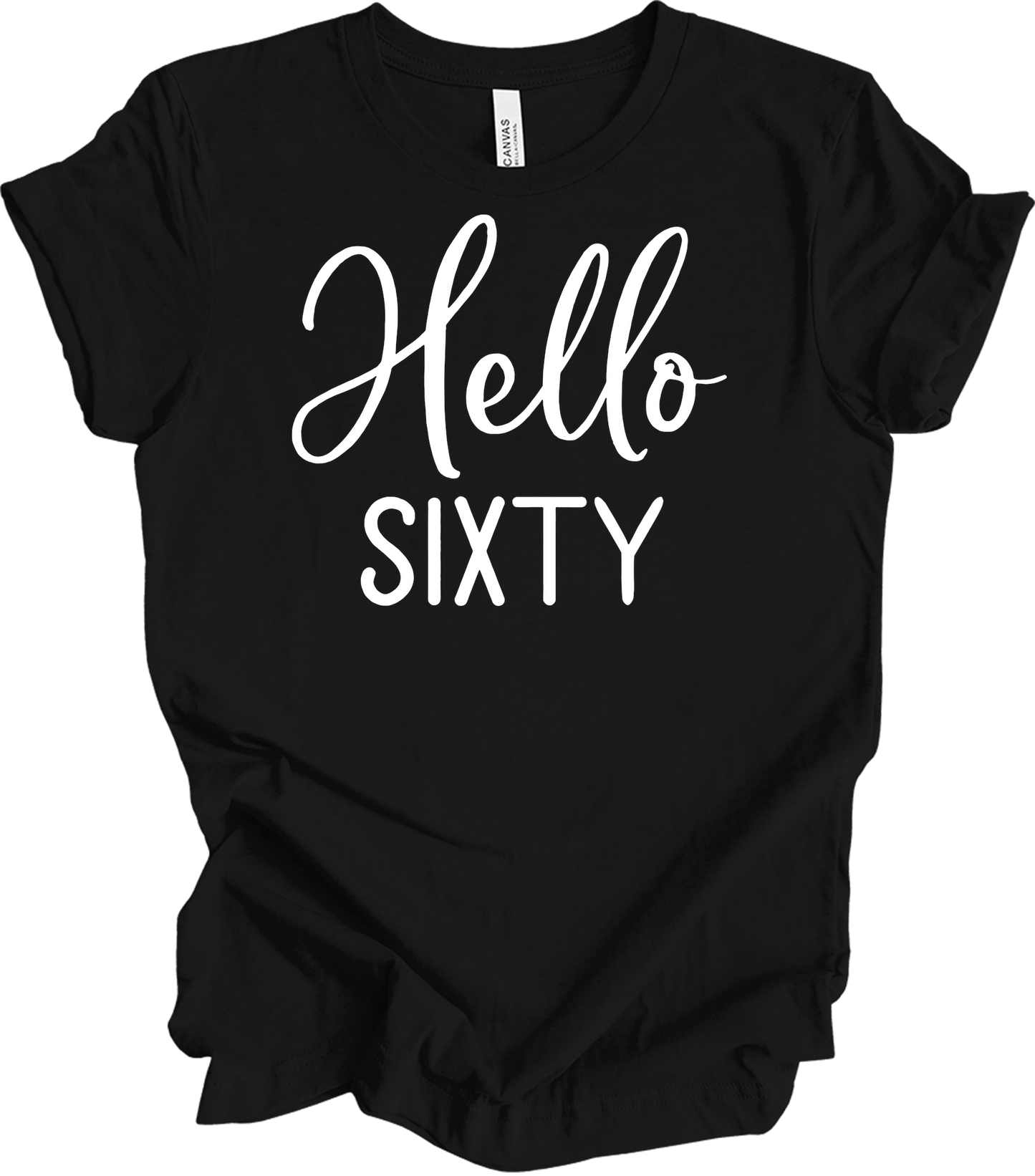 Hello Sixty | 60th Birthday T-Shirt in Black