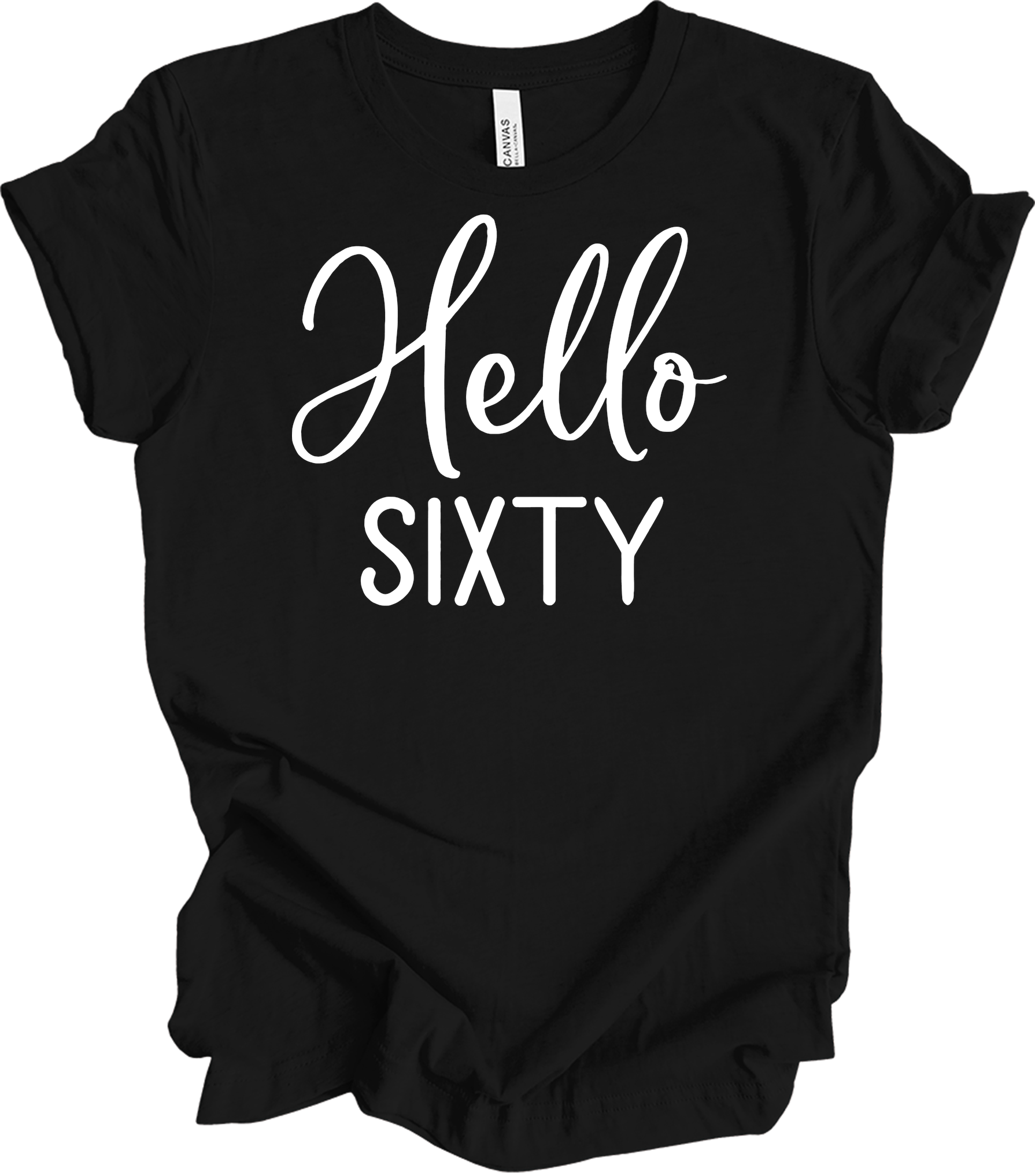 Hello Sixty | 60th Birthday T-Shirt in Black