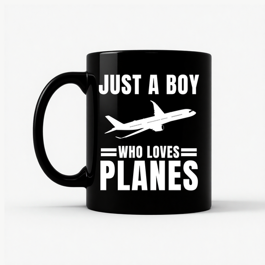 Airplane Pilot - Loves Planes Mug in Black