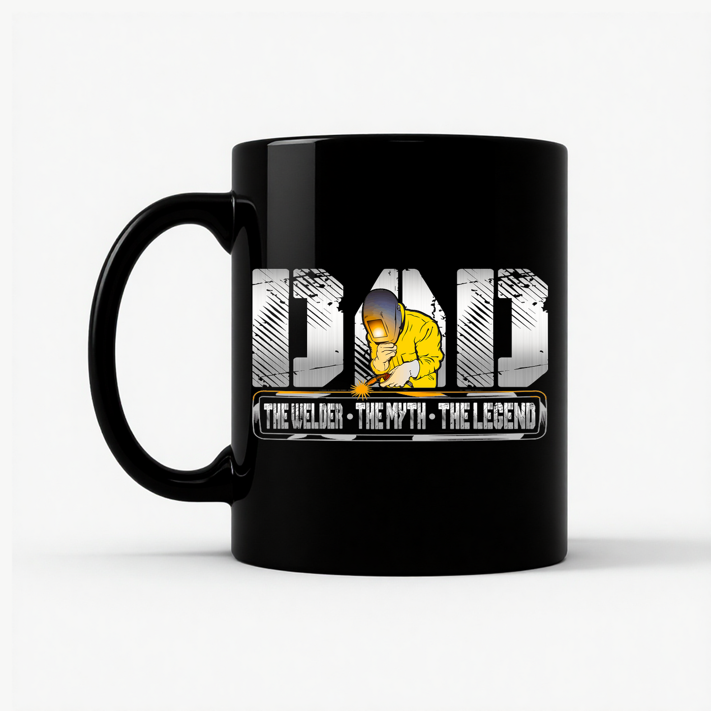 Welder Dad: The Myth, The Legend Mug in Black