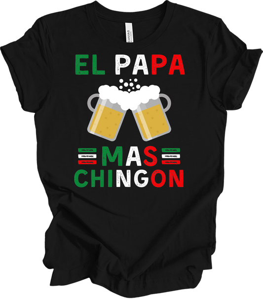 El Papa Mas Chingon Dad T-Shirt in Black
