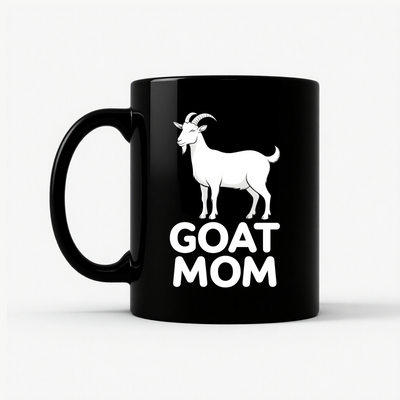 GOAT MOM for Women Mug in Black