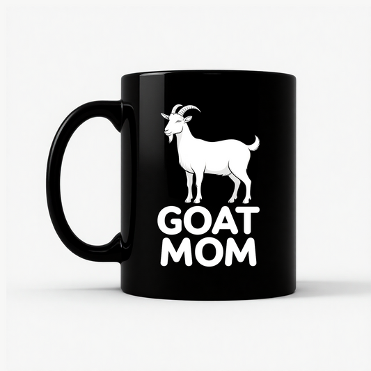 GOAT MOM for Women Mug in Black