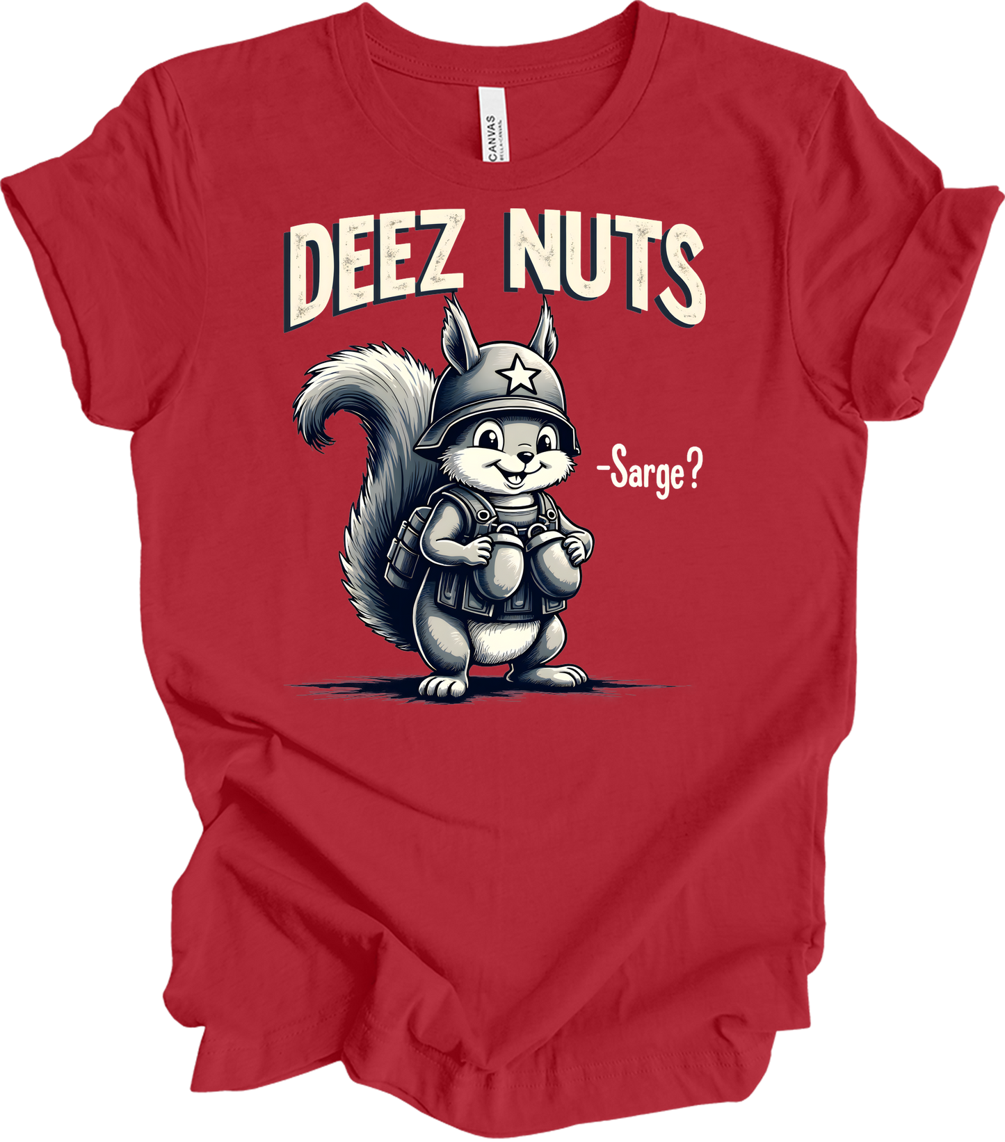 Funny 'Deez Nuts' T-Shirt in Canvas Red