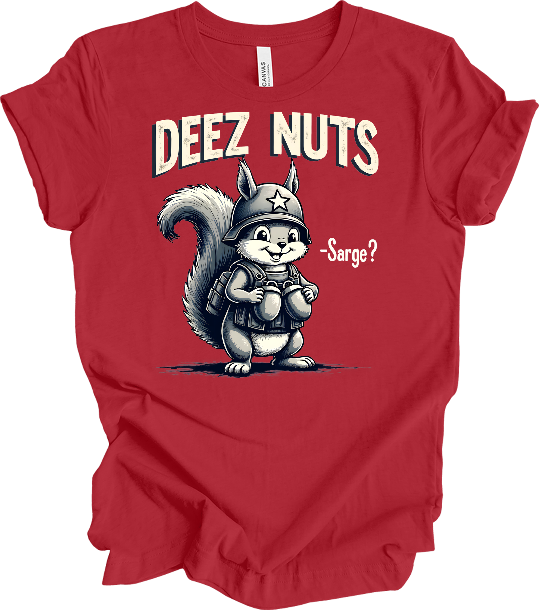 Funny 'Deez Nuts' T-Shirt in Canvas Red
