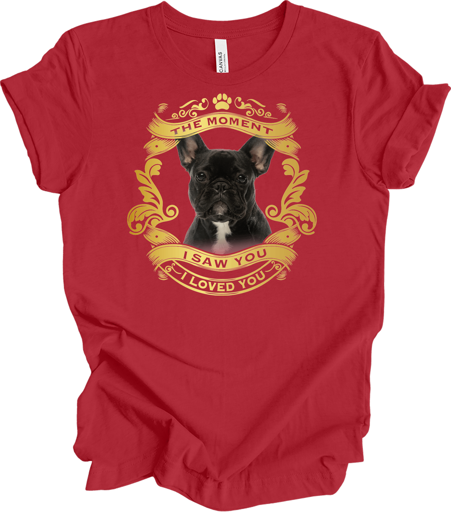 French Bulldog 'Love' T-Shirt in Canvas Red