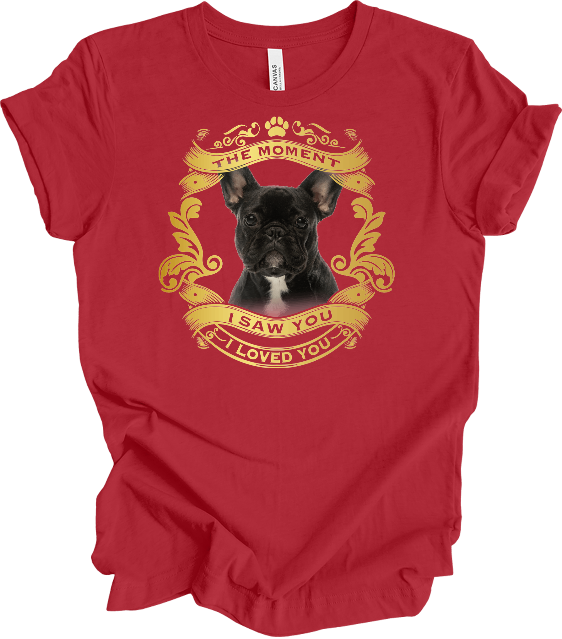 French Bulldog 'Love' T-Shirt in Canvas Red
