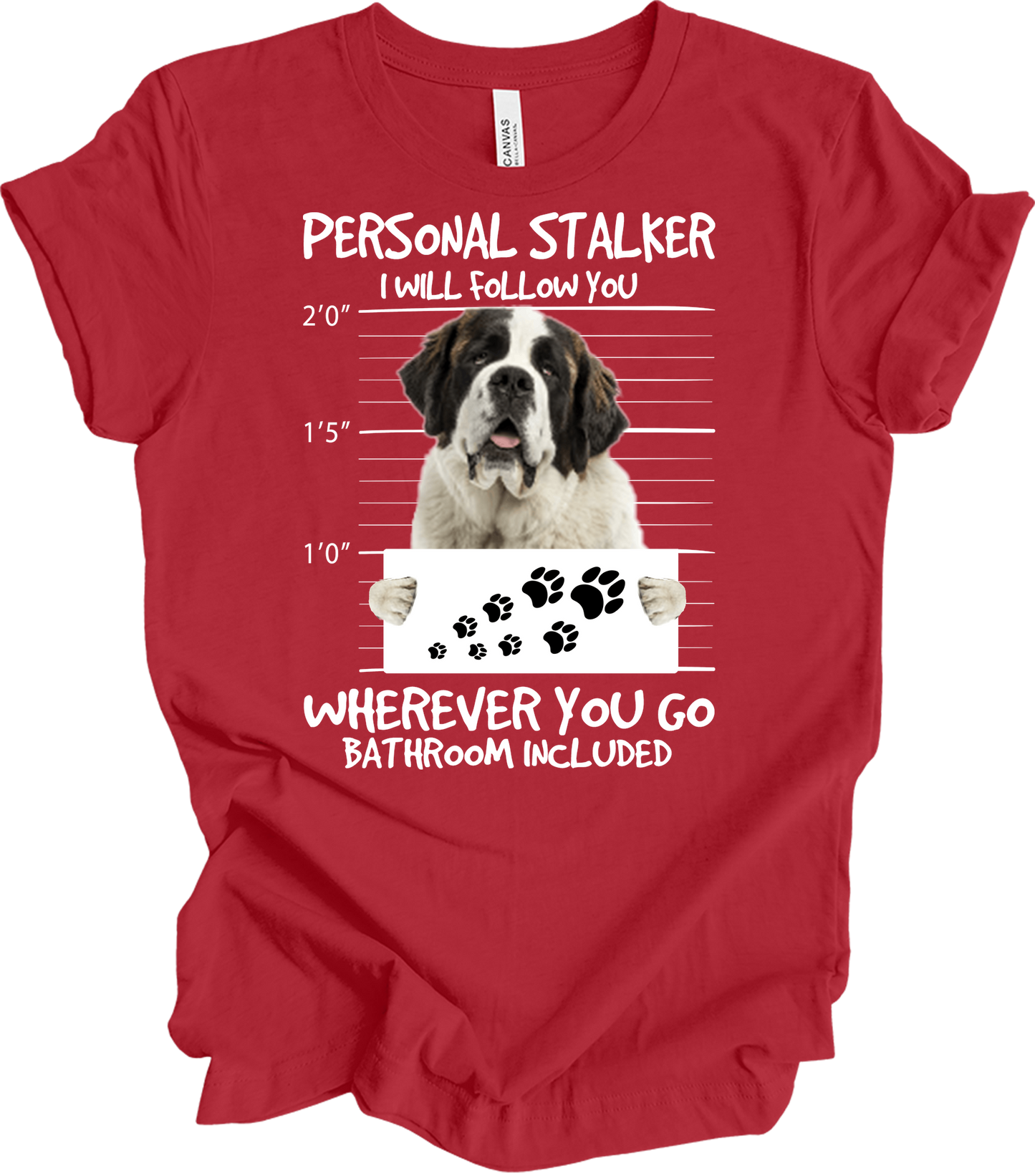 Saint Bernard Personal Stalker T-Shirt in Canvas Red