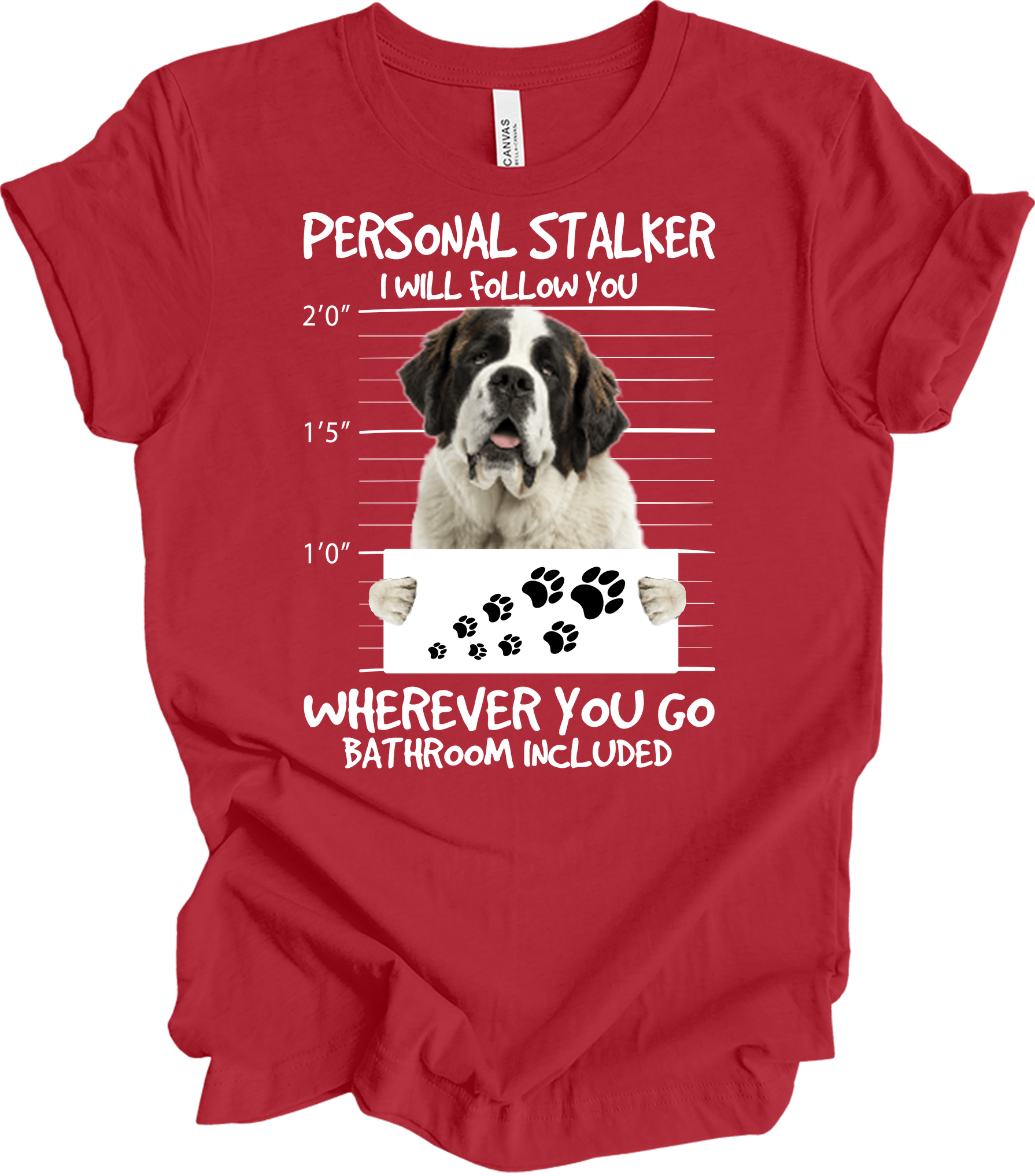 Saint Bernard Personal Stalker T-Shirt in Canvas Red