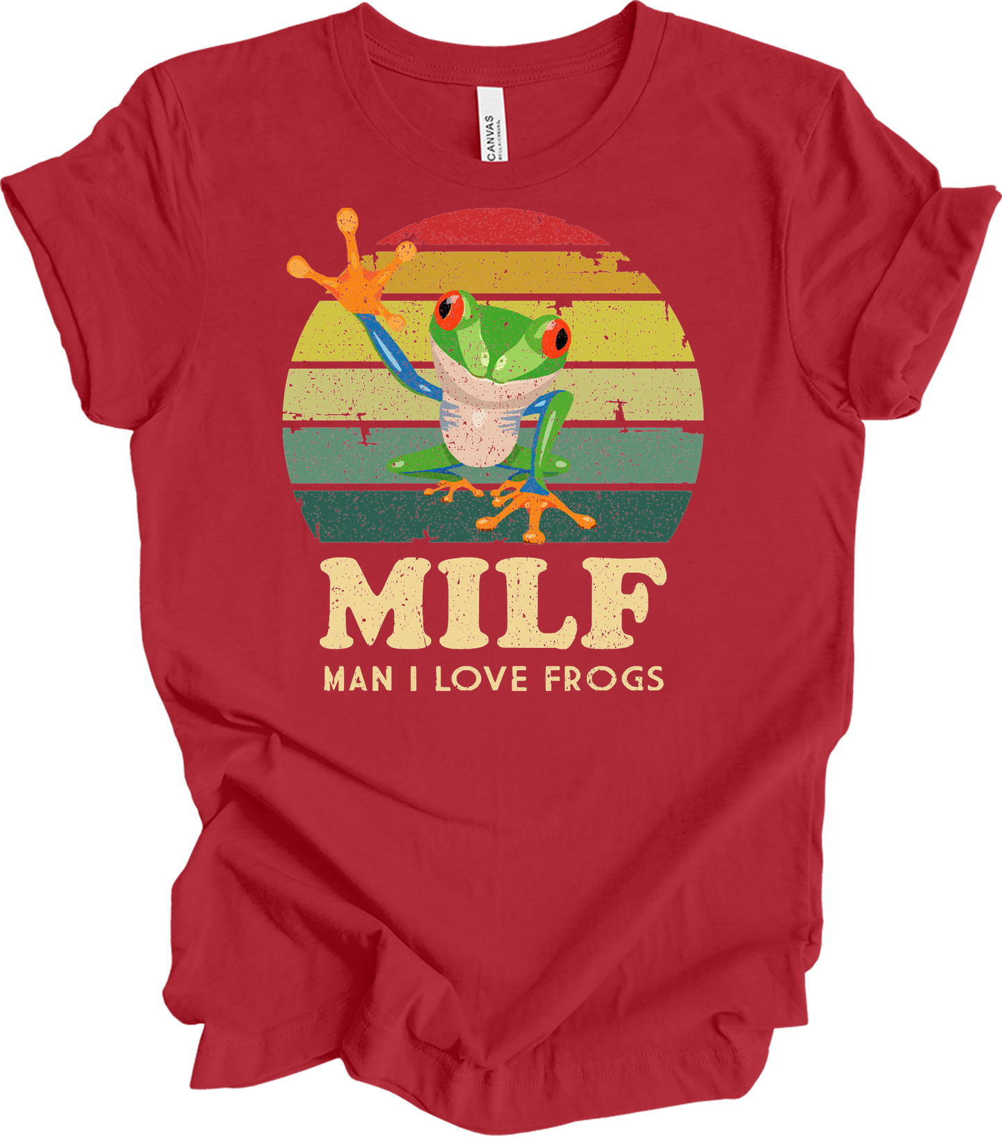 MILF Man I Love Frogs T-Shirt in Canvas Red