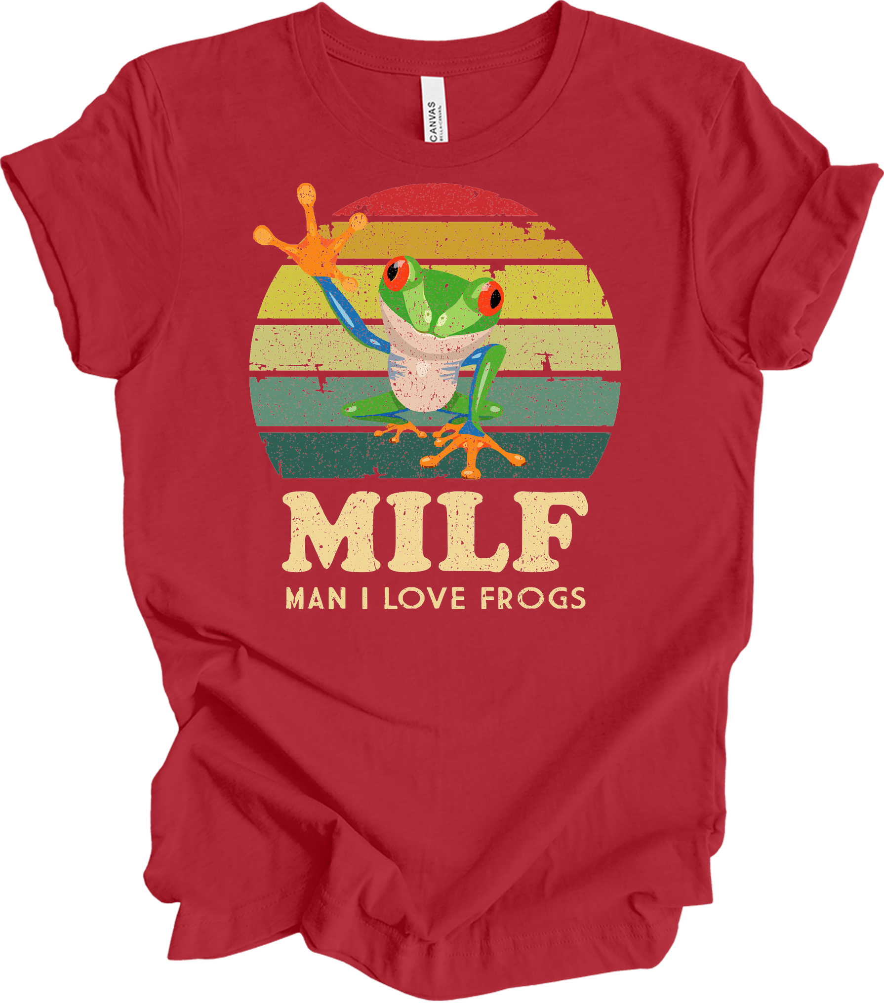 MILF Man I Love Frogs T-Shirt in Canvas Red