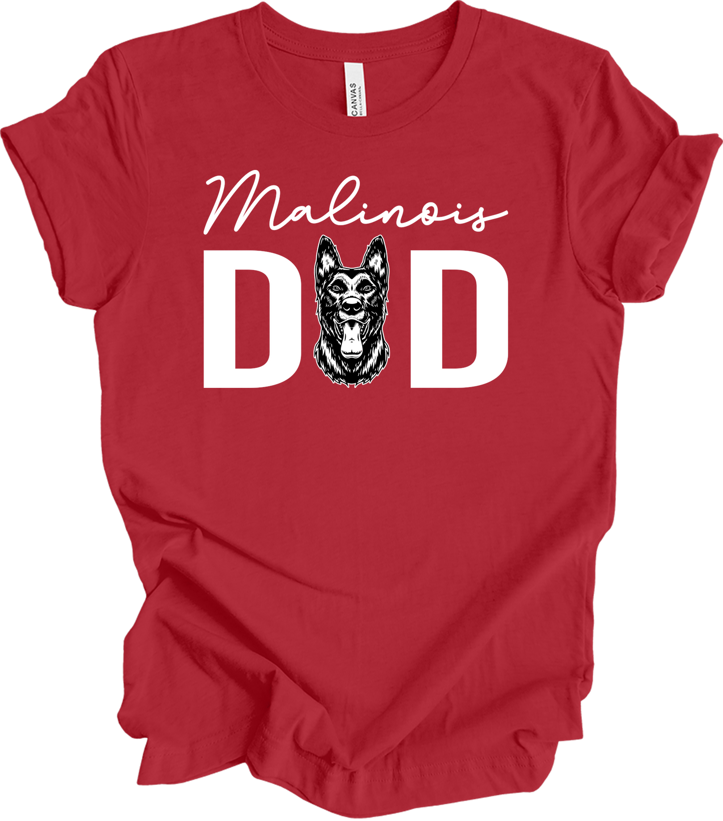 Malinois Dad Gift T-Shirt in Canvas Red