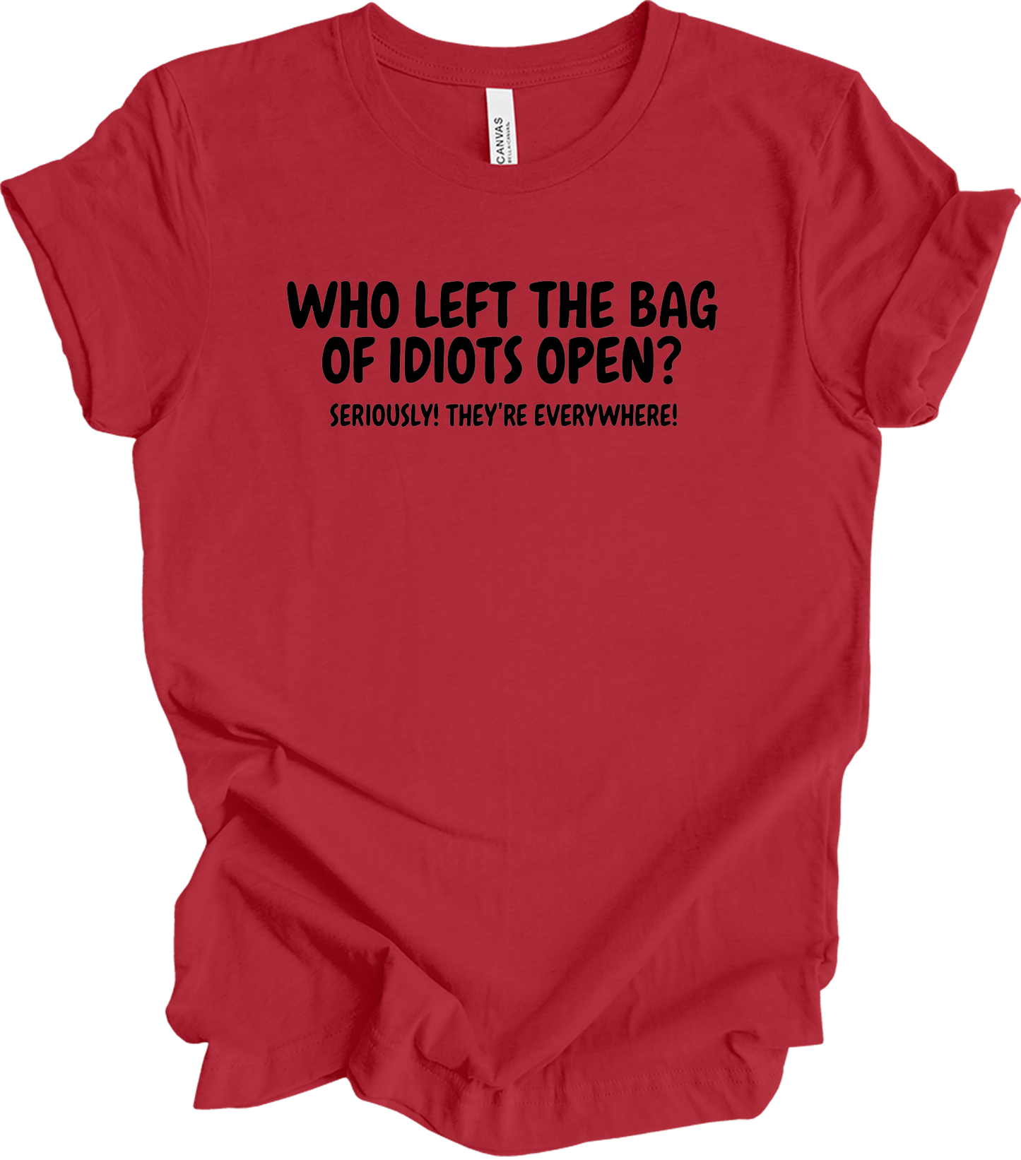 Bag of Idiots Open T-Shirt in Canvas Red