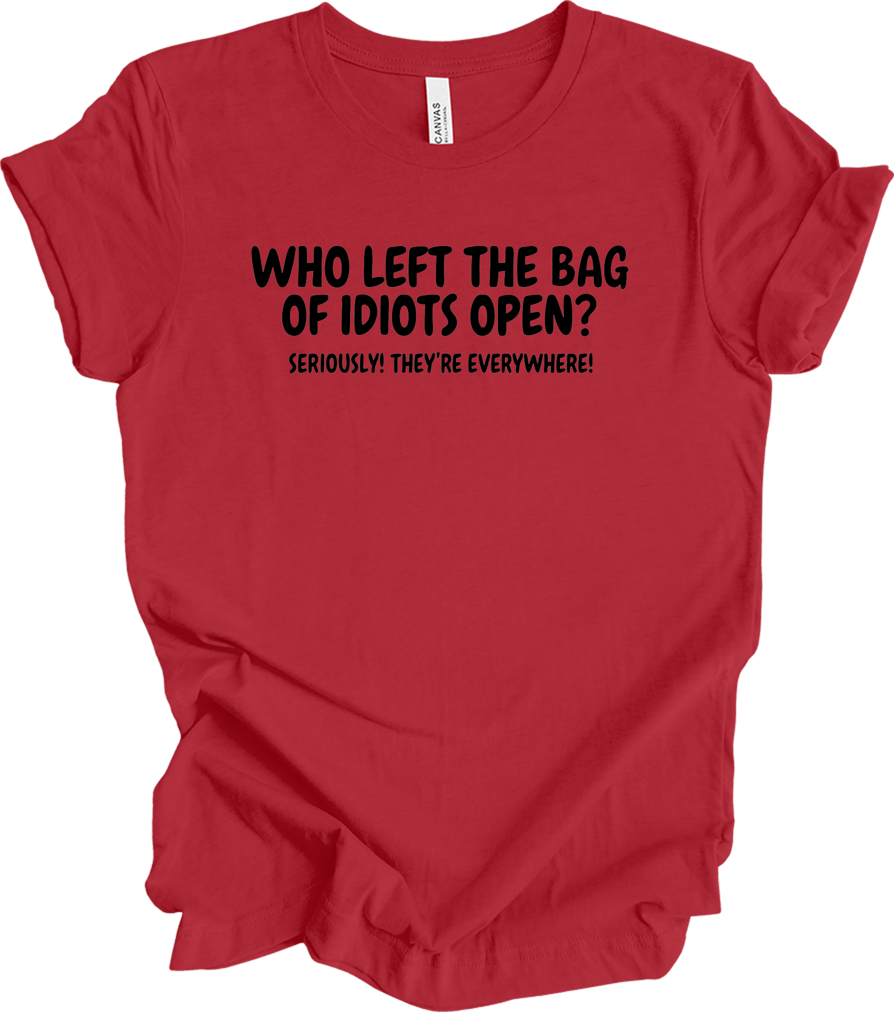 Bag of Idiots Open T-Shirt in Canvas Red