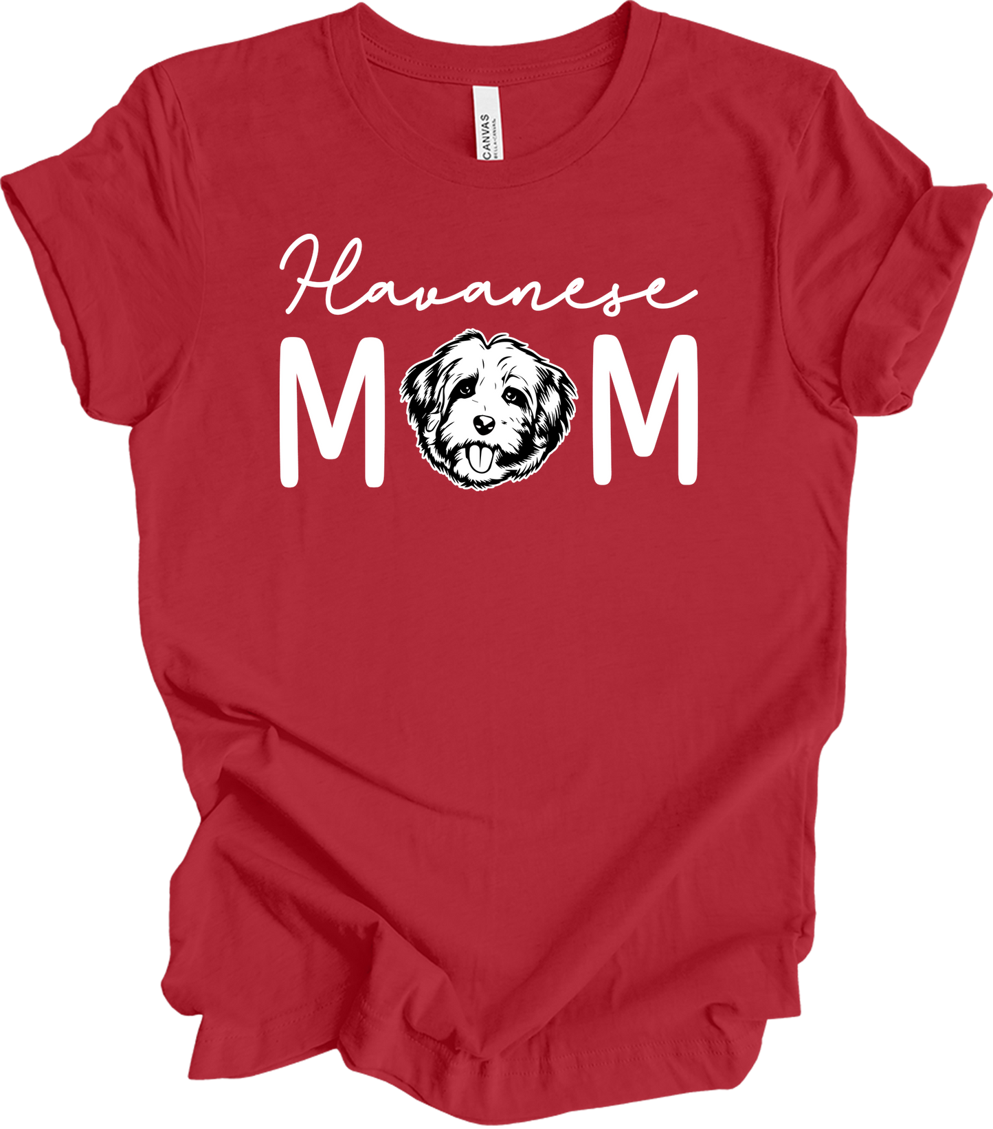 Havanese Mom Dog Lover T-Shirt in Canvas Red