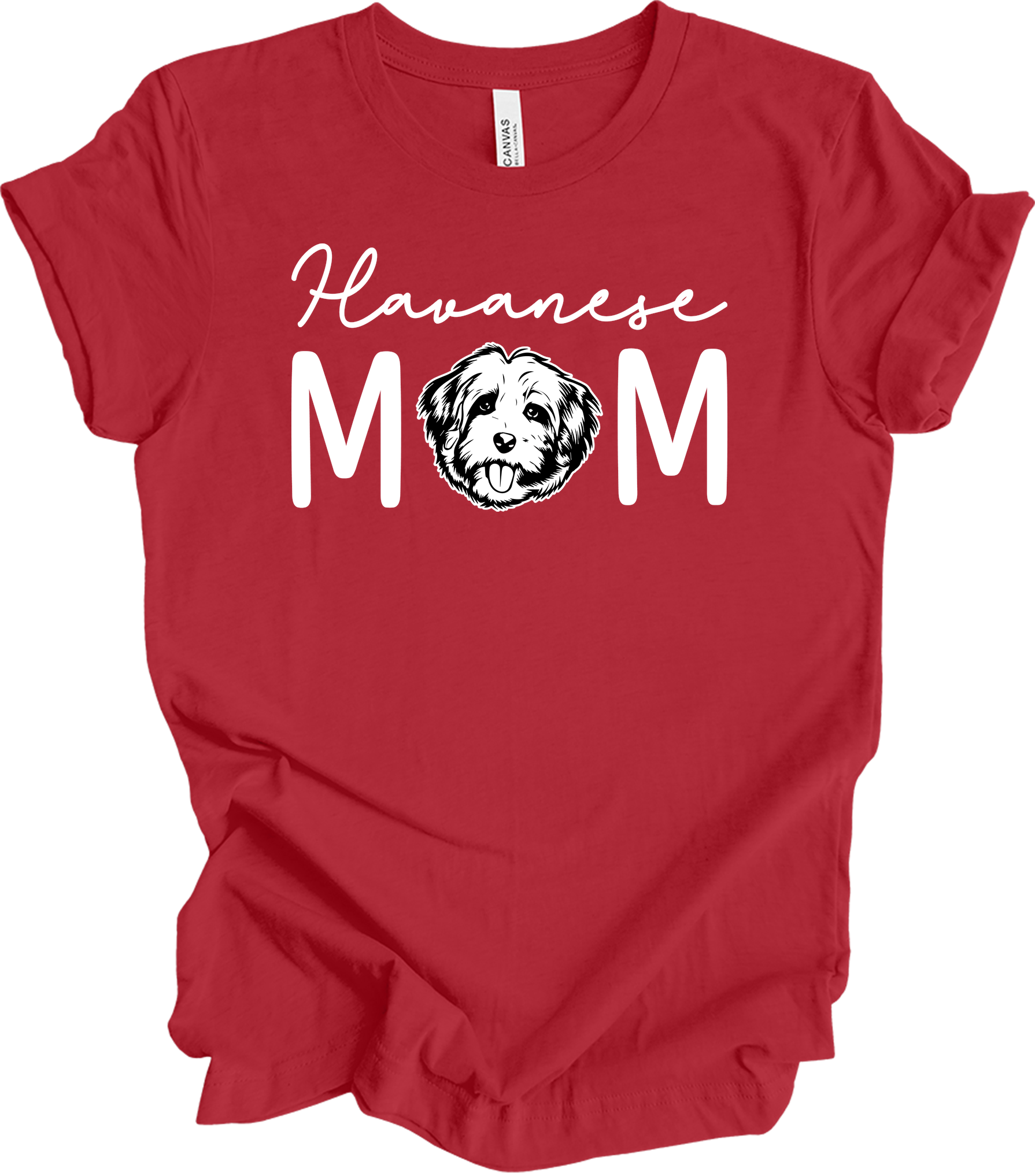 Havanese Mom Dog Lover T-Shirt in Canvas Red