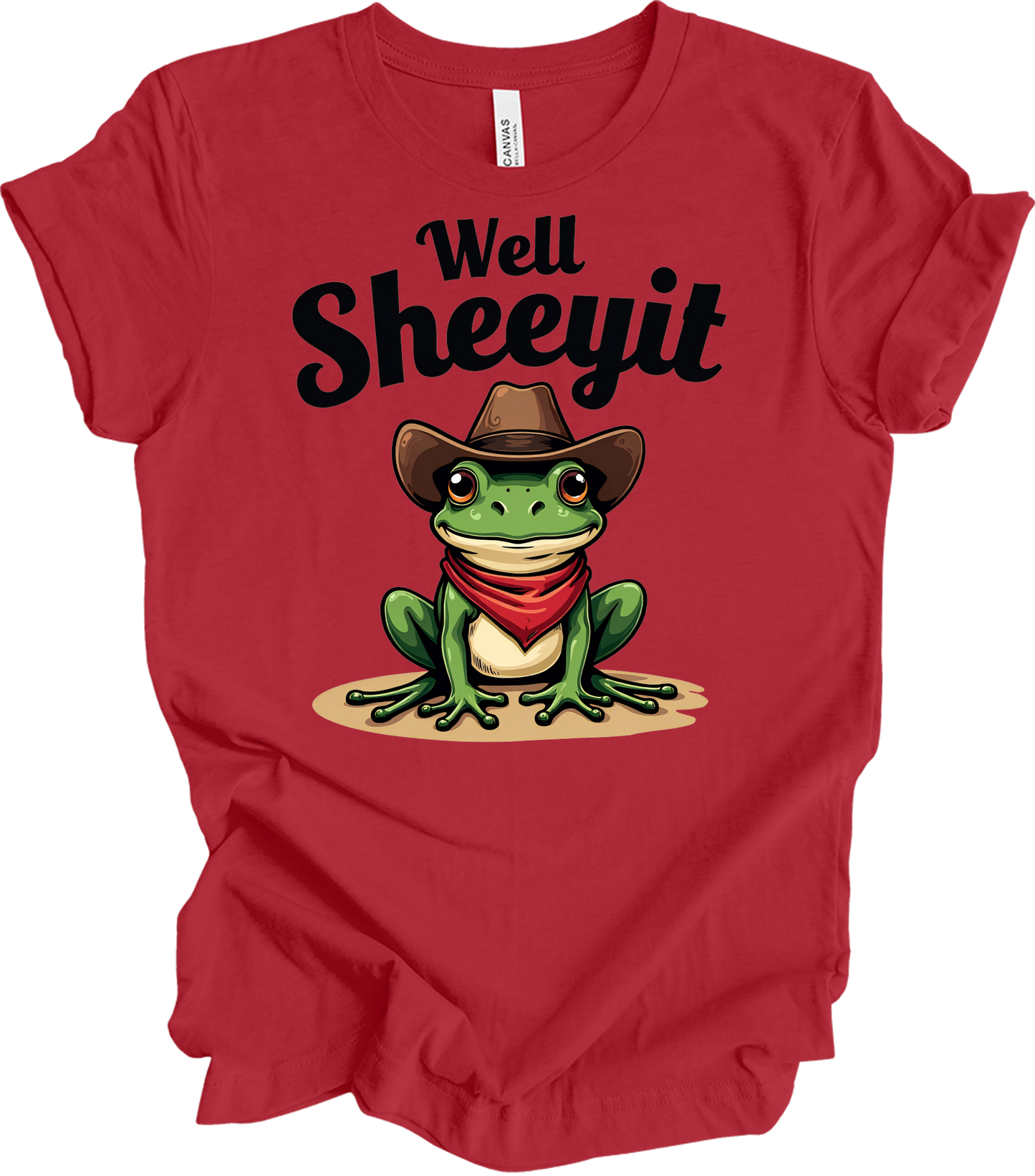 Cowboy Frog - Well Sheeyit T-Shirt in Canvas Red