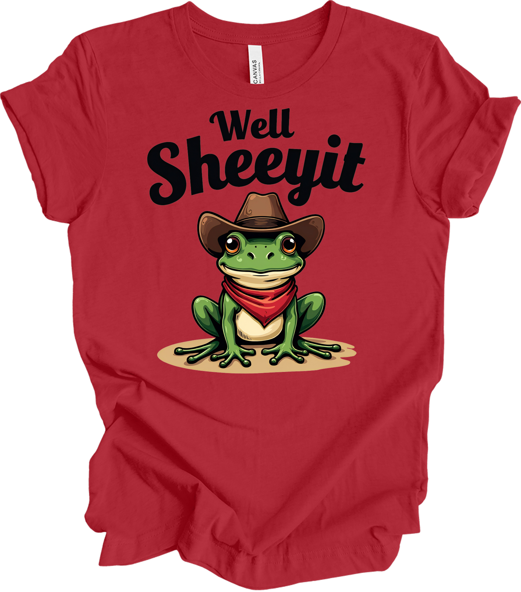 Cowboy Frog - Well Sheeyit T-Shirt in Canvas Red