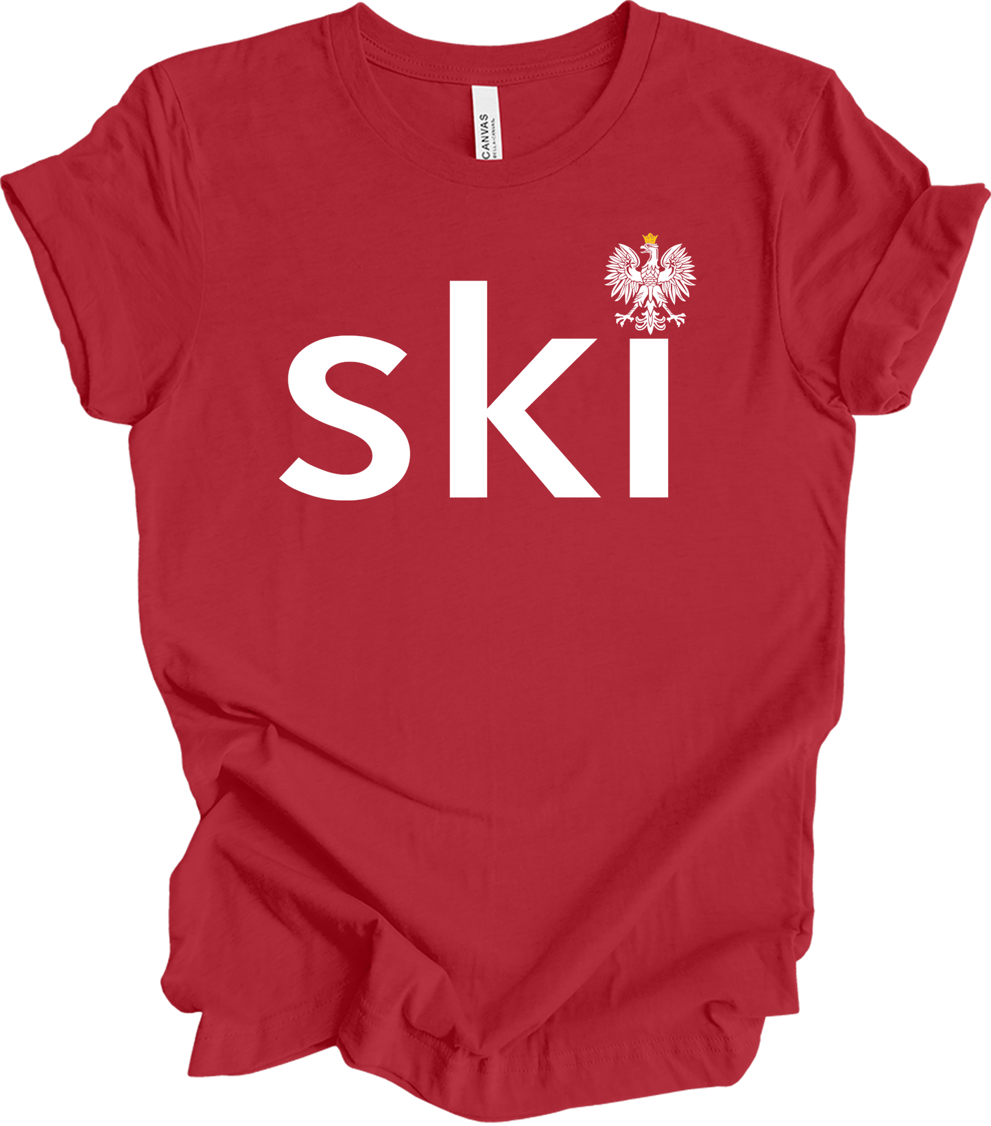 Ski Polish Surname - Polish Eagle Heritage T-Shirt in Canvas Red