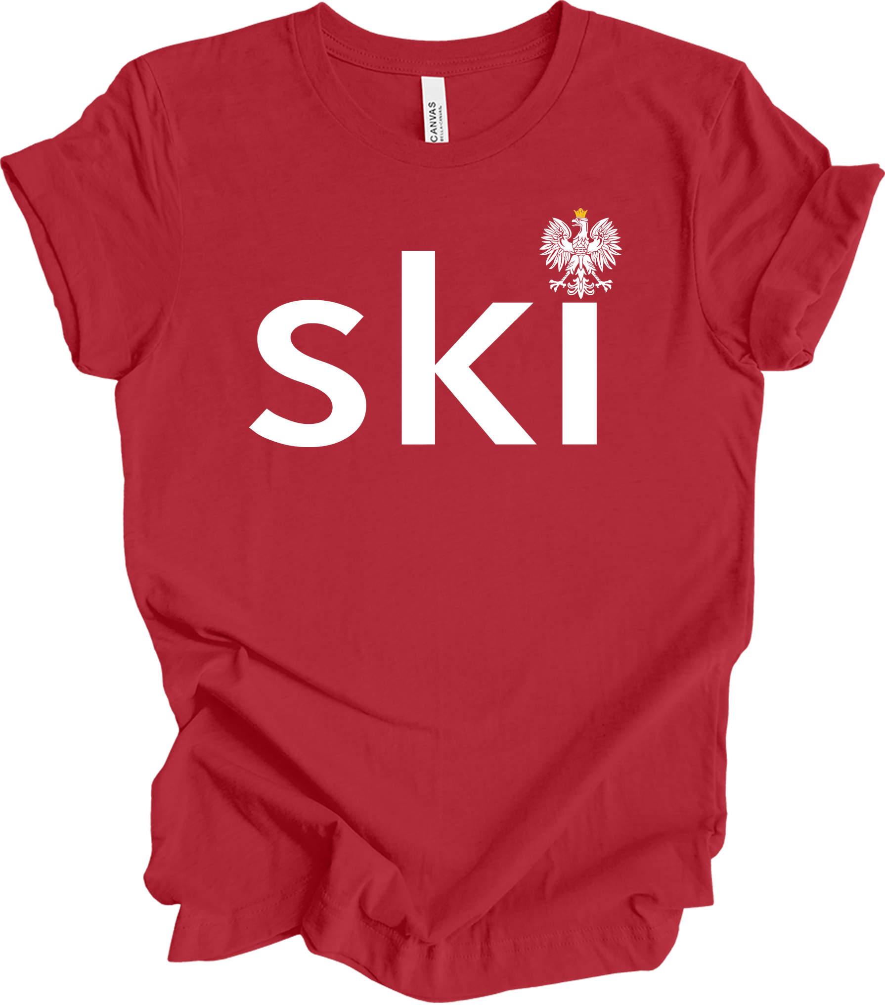 Ski Polish Surname - Polish Eagle Heritage T-Shirt in Canvas Red