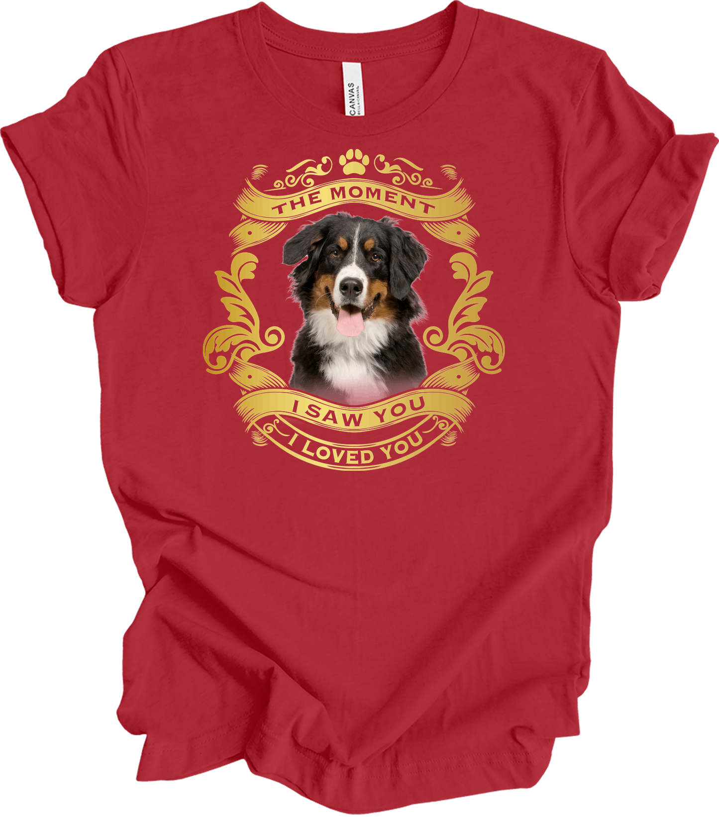 Bernese Mountain Dog Love T-Shirt in Canvas Red