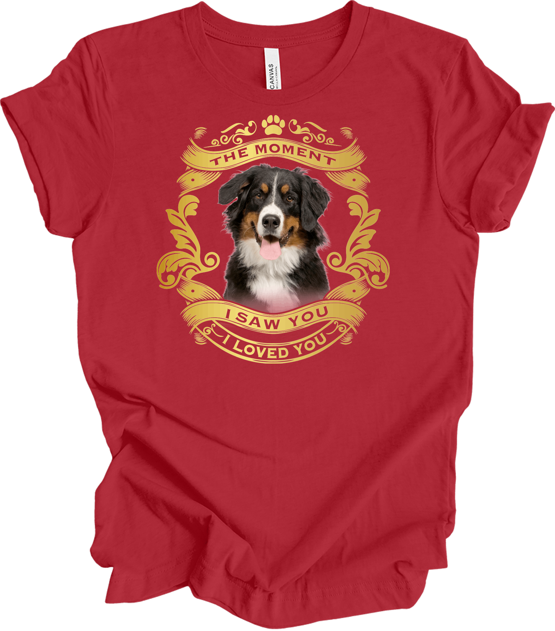Bernese Mountain Dog Love T-Shirt in Canvas Red