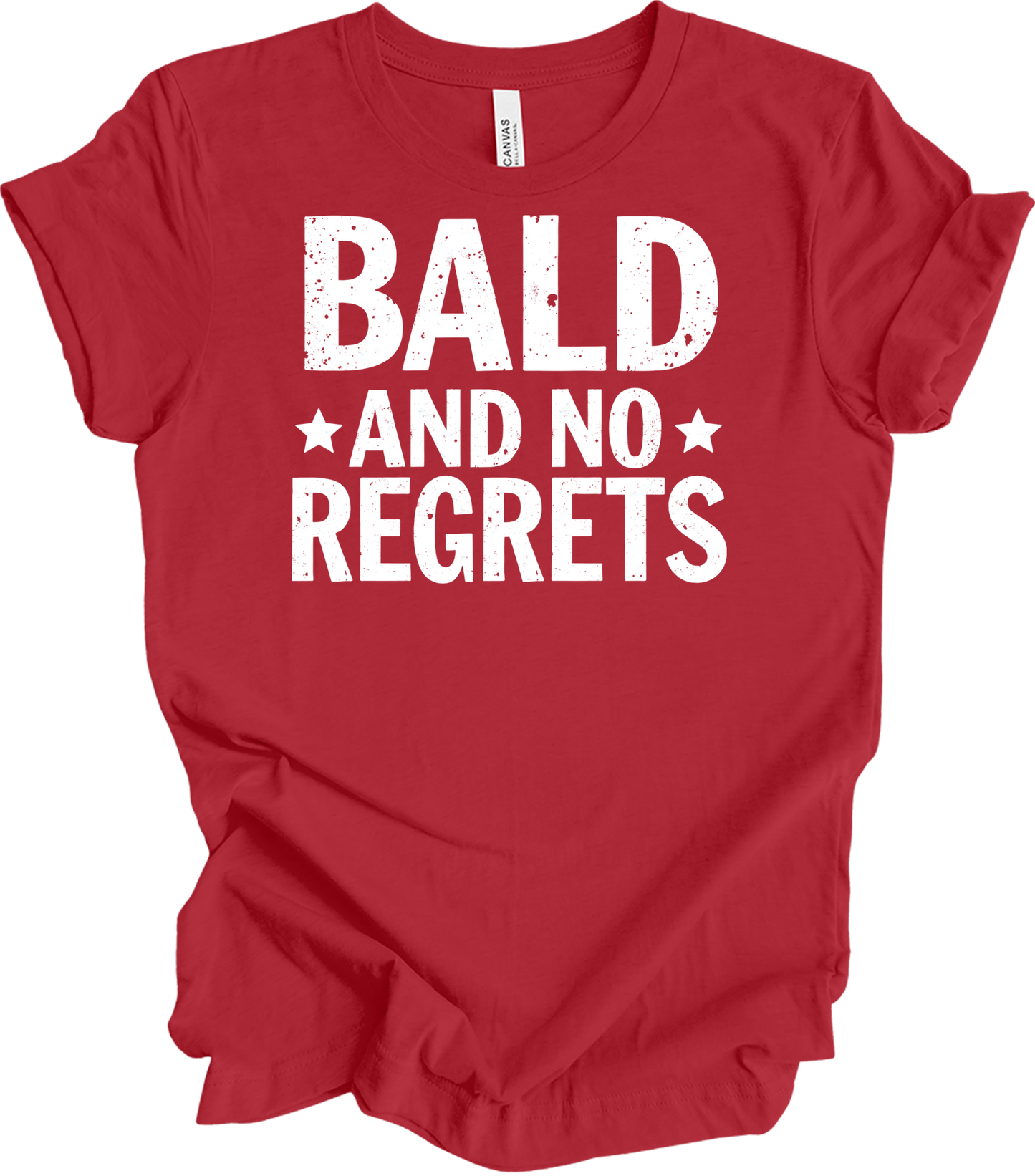 Bald and No Regrets T-Shirt in Canvas Red