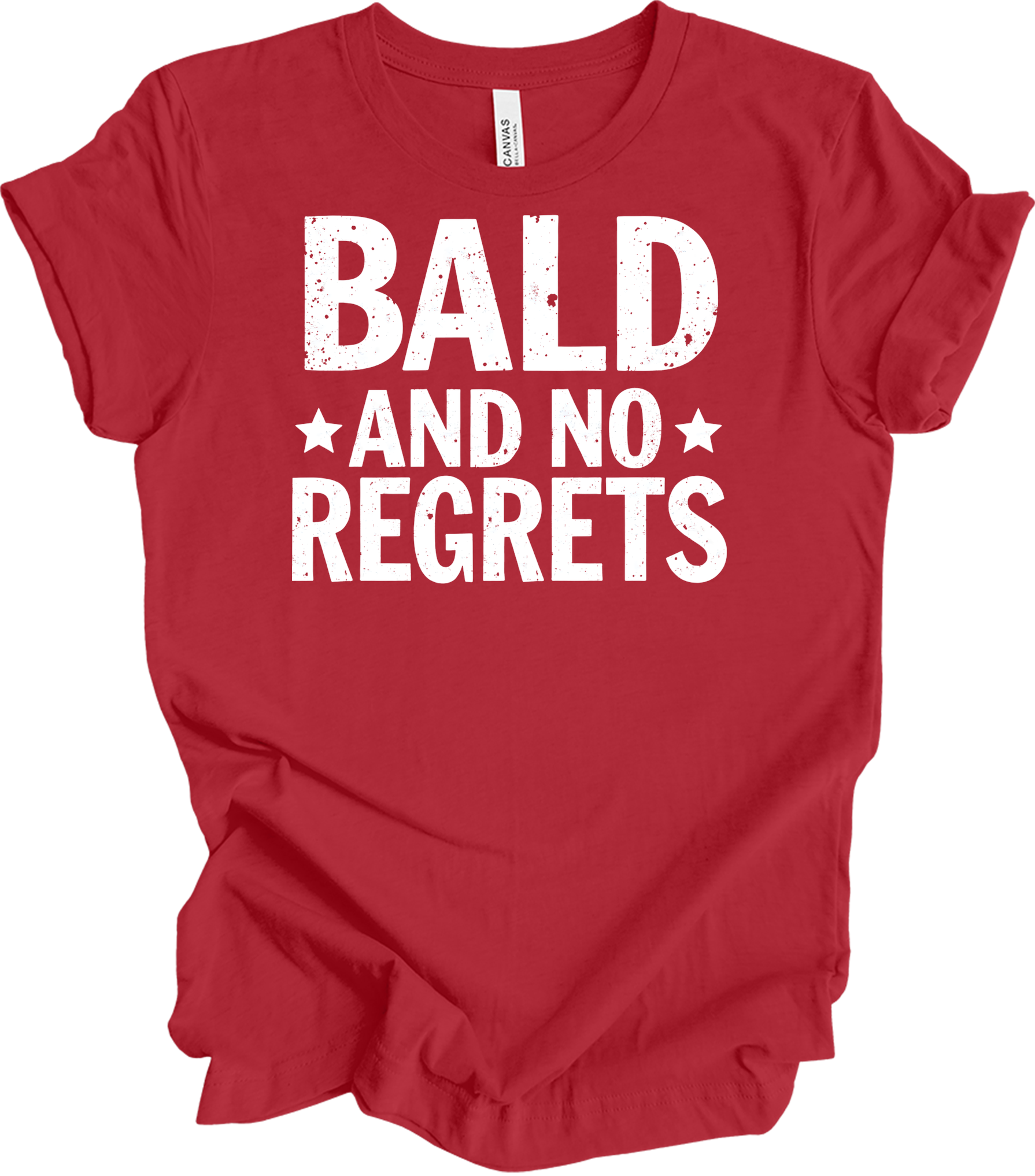 Bald and No Regrets T-Shirt in Canvas Red