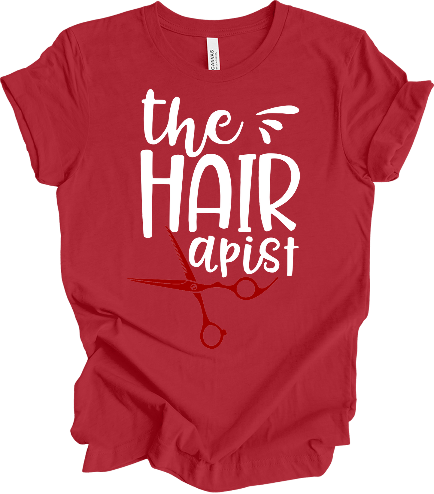 The Hairapist - Funny Unisex T-Shirt in Canvas Red