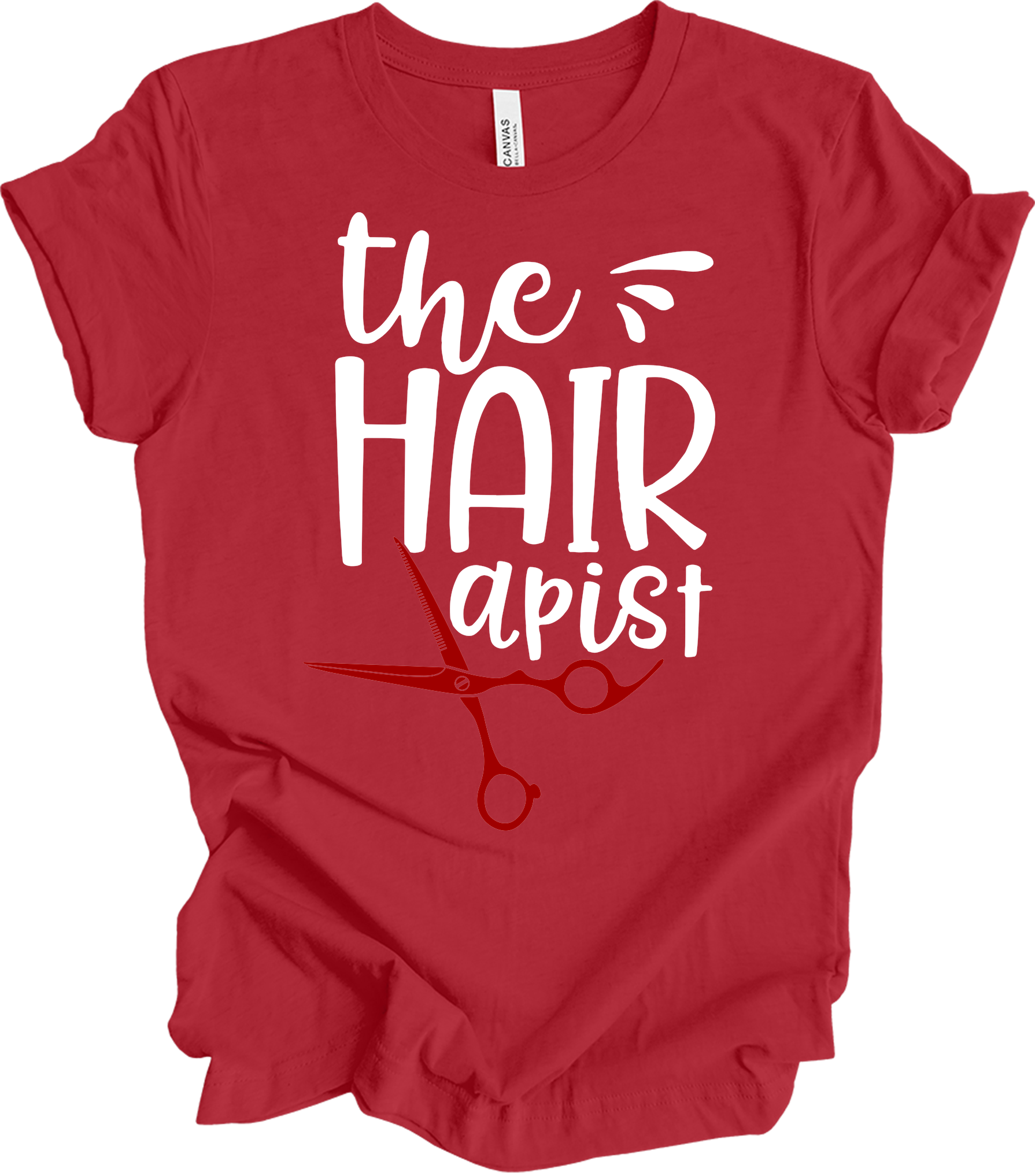 The Hairapist - Funny Unisex T-Shirt in Canvas Red