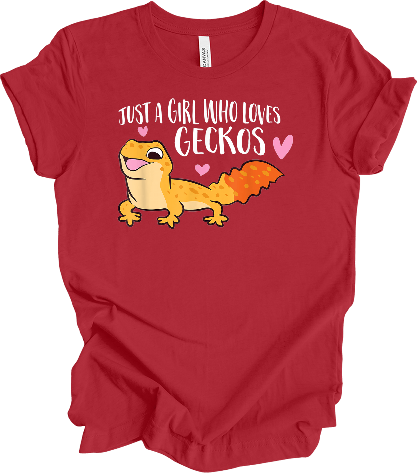 Just a Girl Who Loves Geckos T-Shirt in Canvas Red