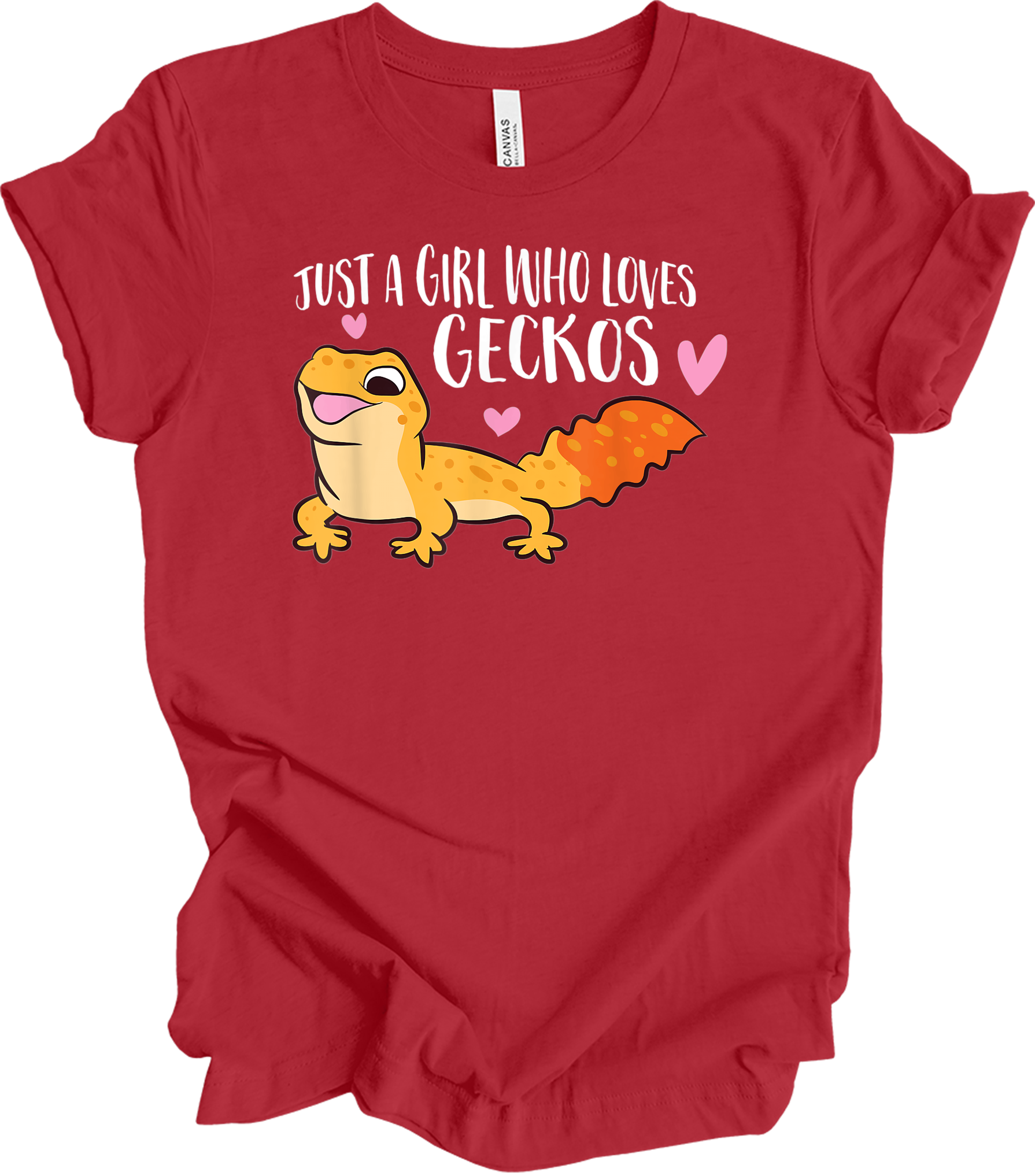 Just a Girl Who Loves Geckos T-Shirt in Canvas Red