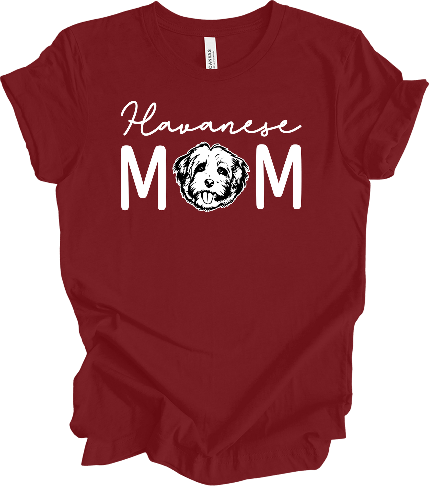 Havanese Mom Dog Lover T-Shirt in Cardinal