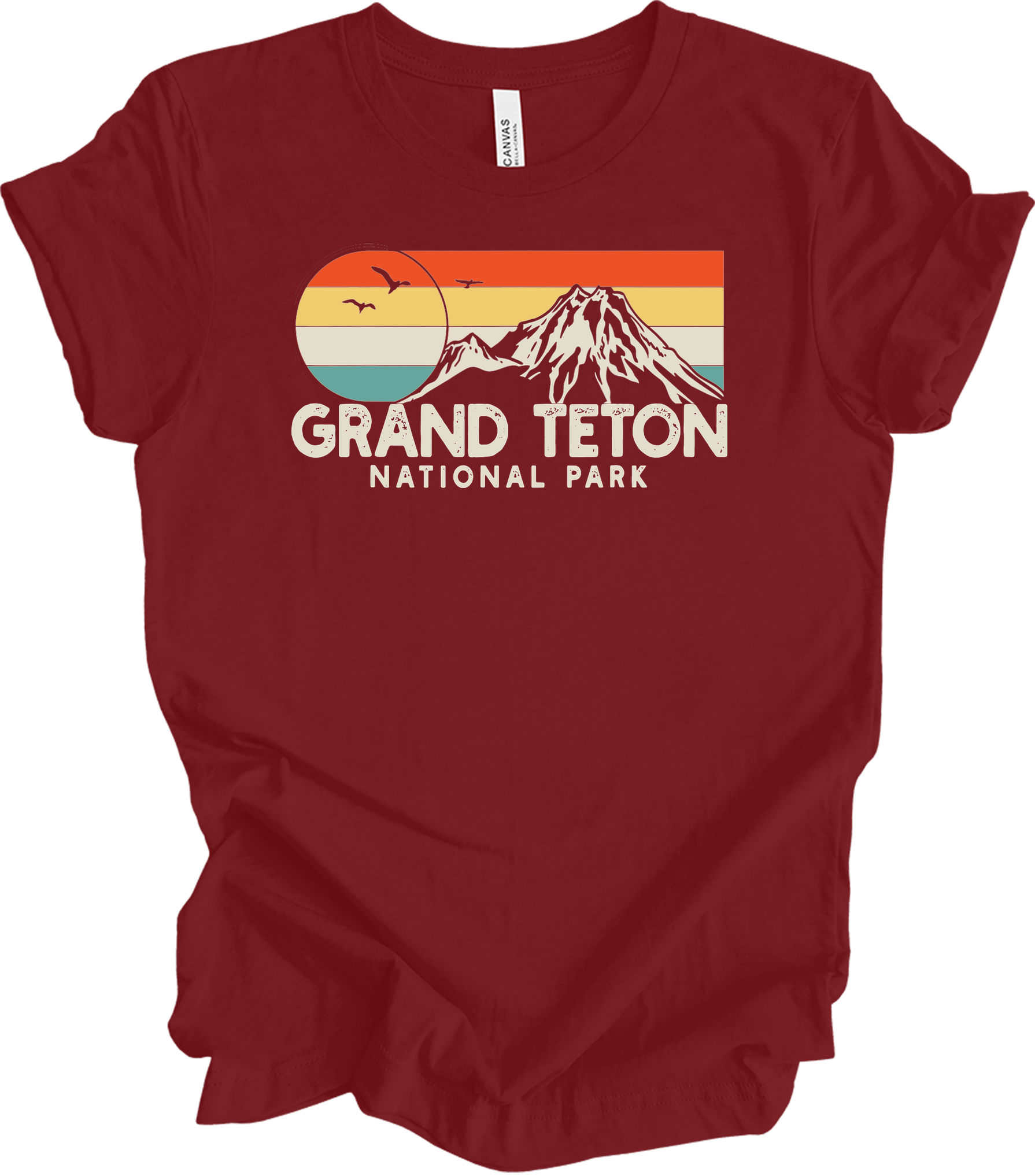 Grand Teton National Park Retro T-Shirt in Cardinal