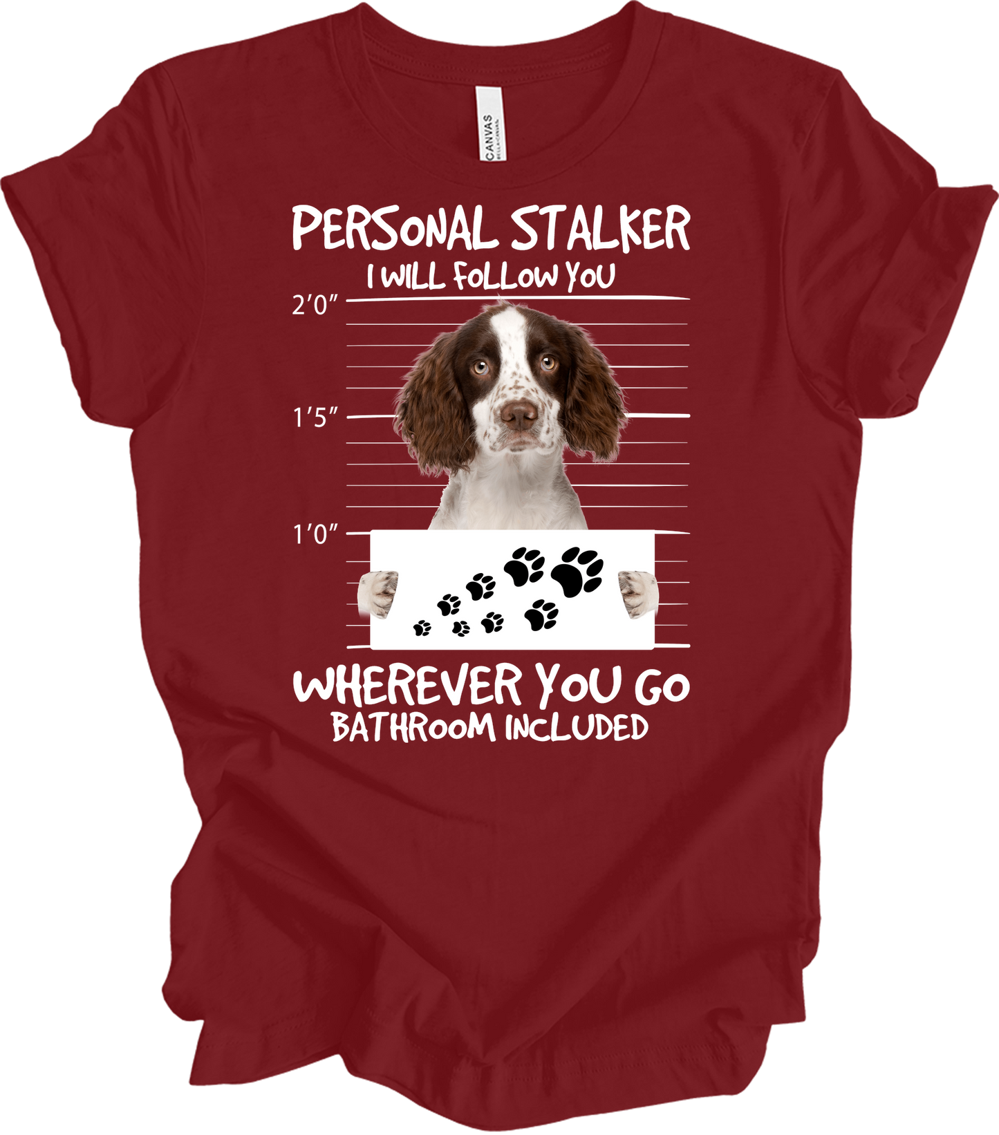 Springer Spaniel Personal Stalker T-Shirt in Cardinal