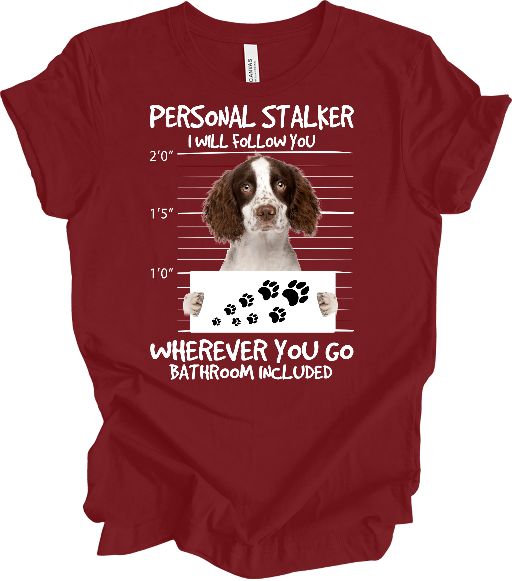 Springer Spaniel Personal Stalker T-Shirt in Cardinal