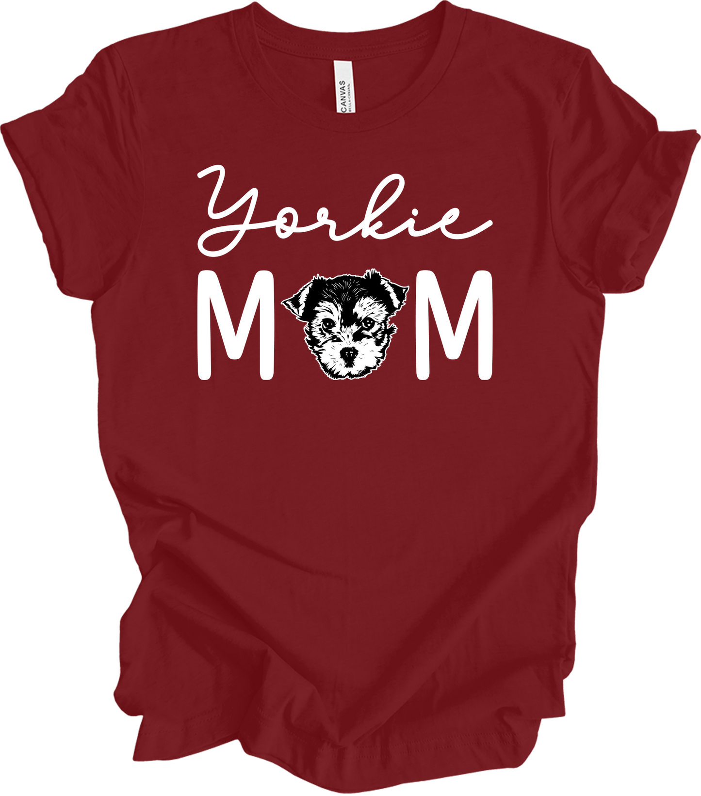 Yorkie Mom - Cute Yorkshire Terrier Dog Mom T-Shirt in Cardinal